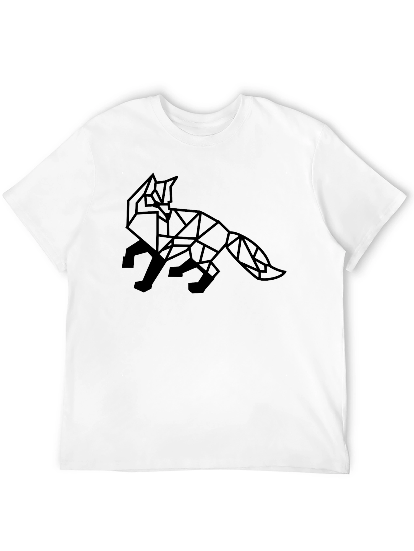 Geometric Fox Graphic Tee - Mens Black T-Shirt