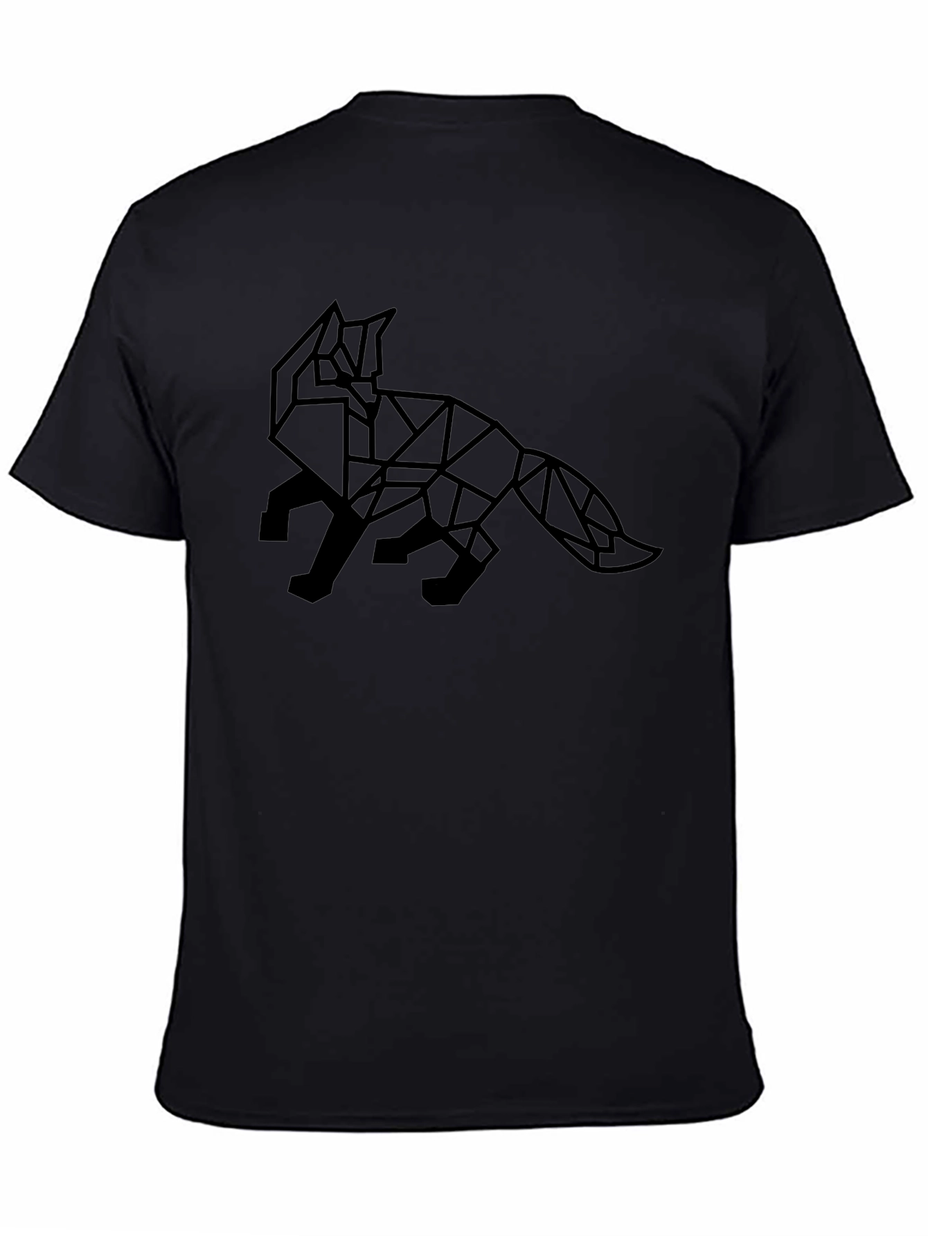 Geometric Fox Graphic Tee - Mens Black T-Shirt