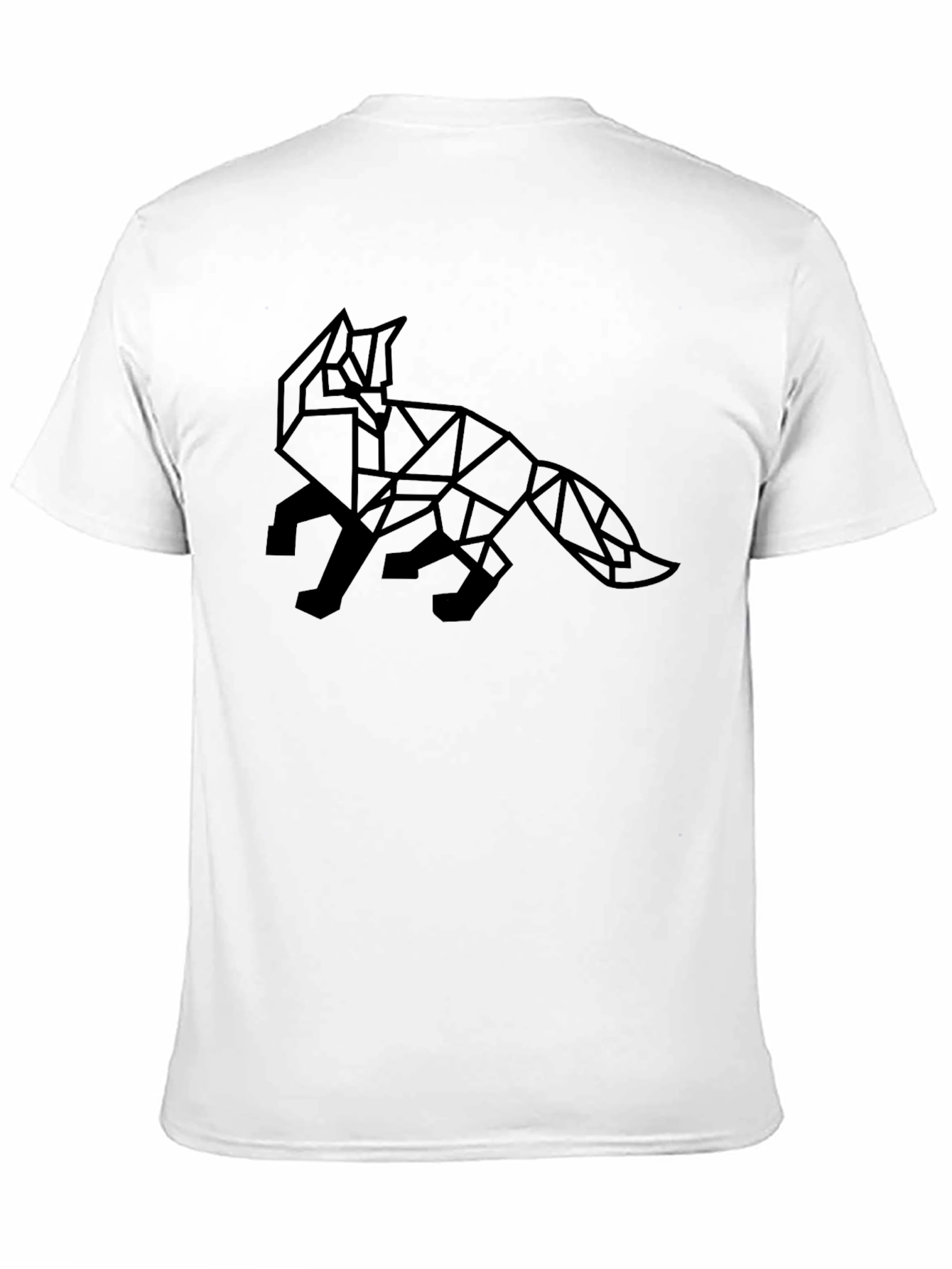 Geometric Fox Graphic Tee - Mens Black T-Shirt