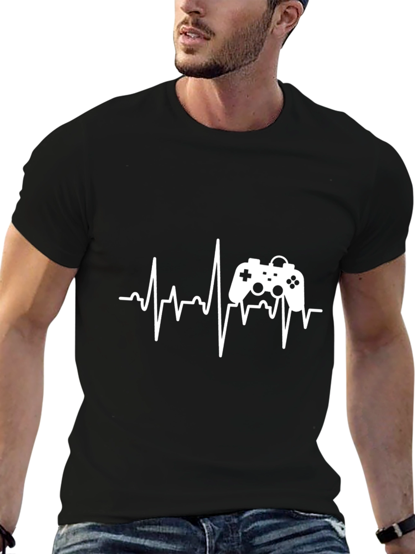 Gamer Heartbeat T-Shirt - Black