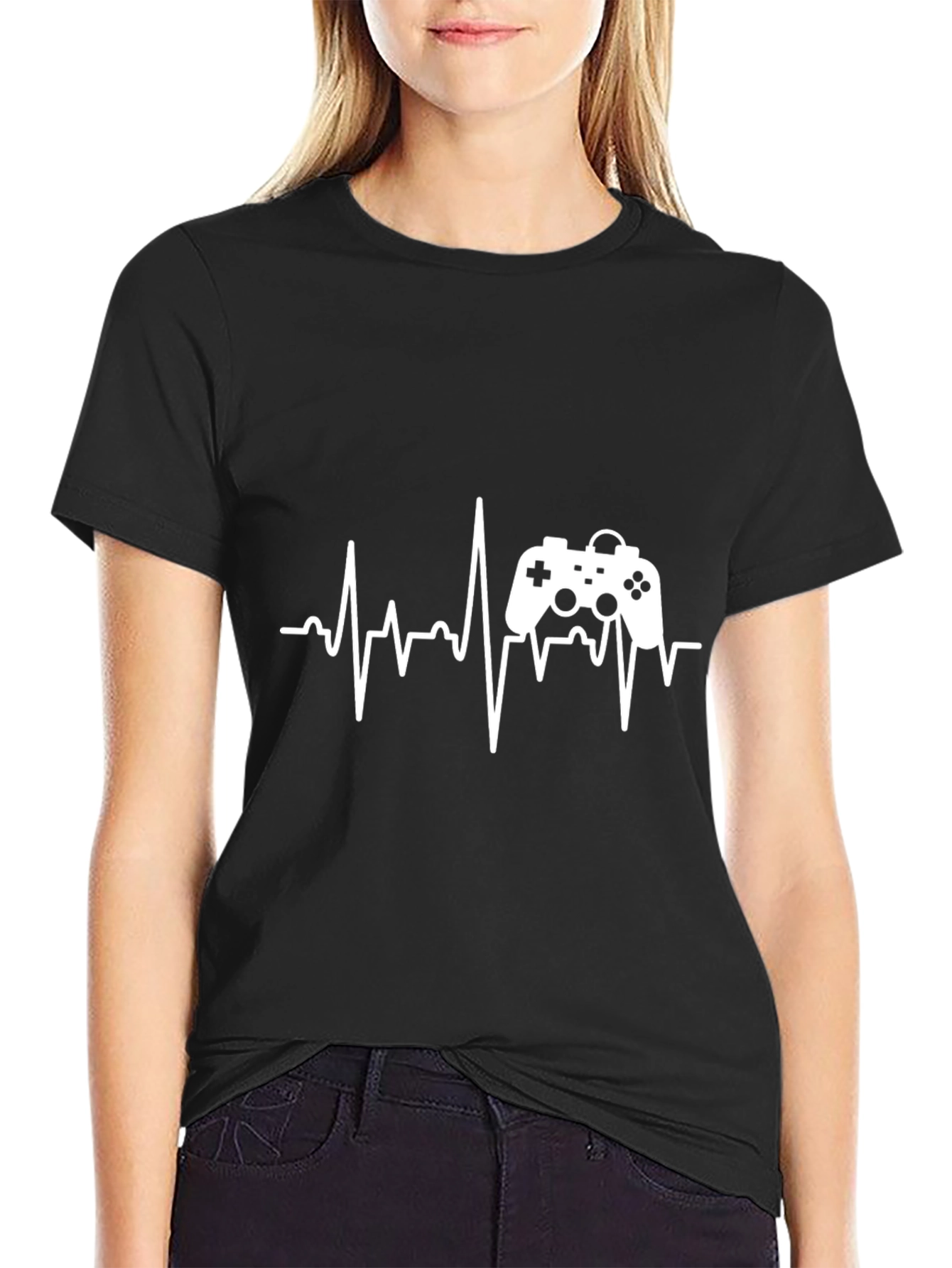 Gamer Heartbeat T-Shirt - Black