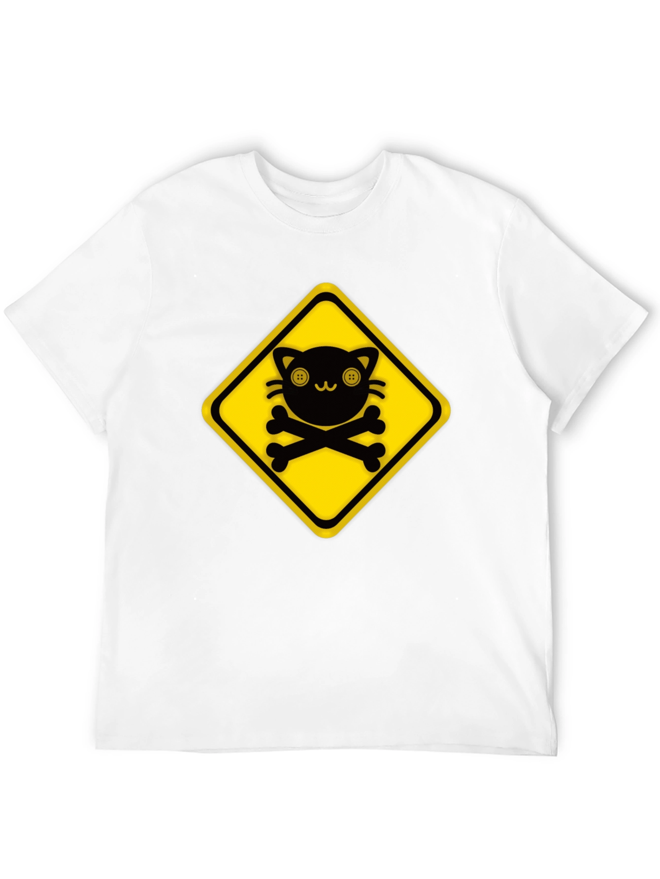 Warning: Cute Cat Crossbones Graphic Tee