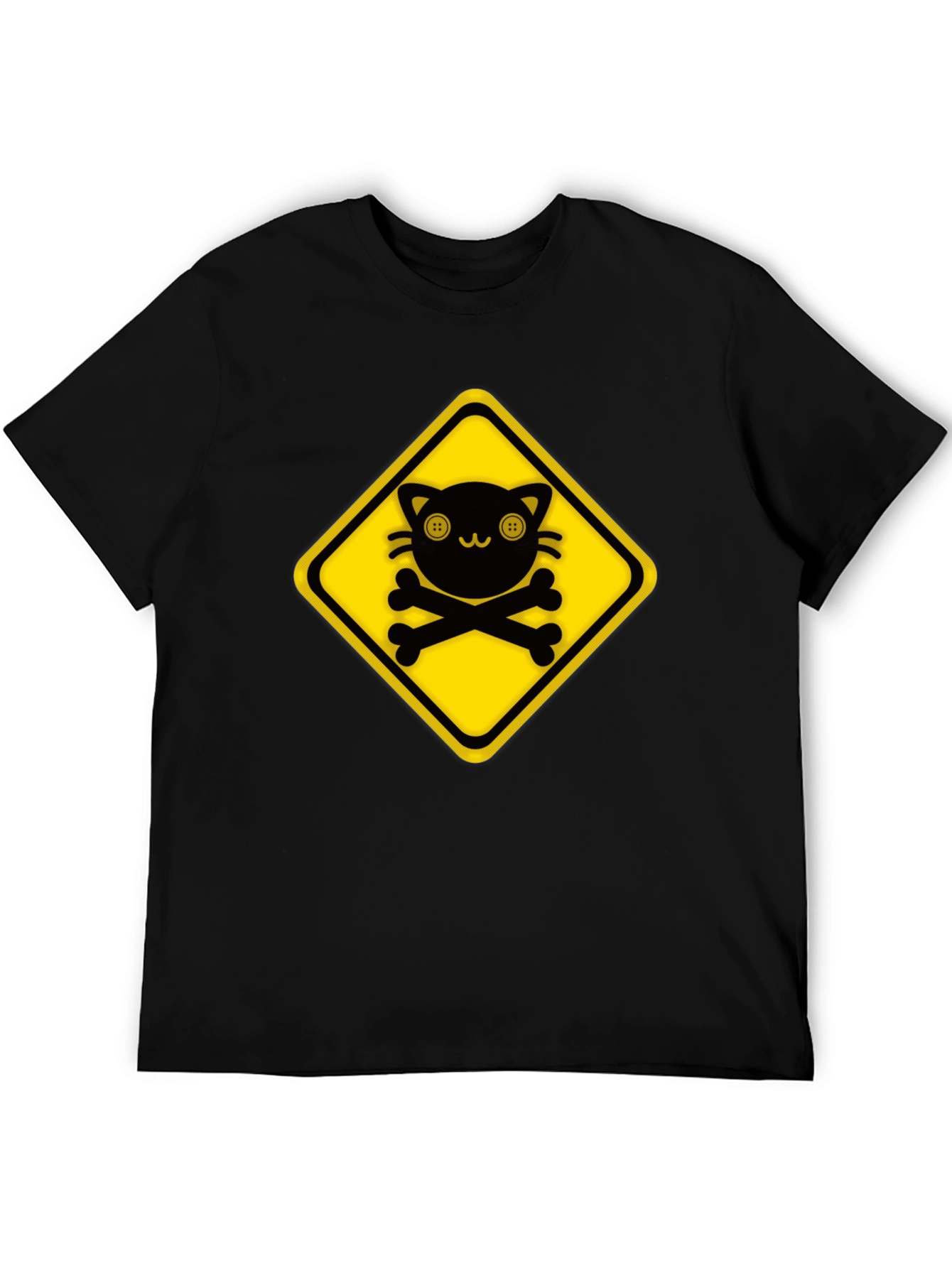 Warning: Cute Cat Crossbones Graphic Tee