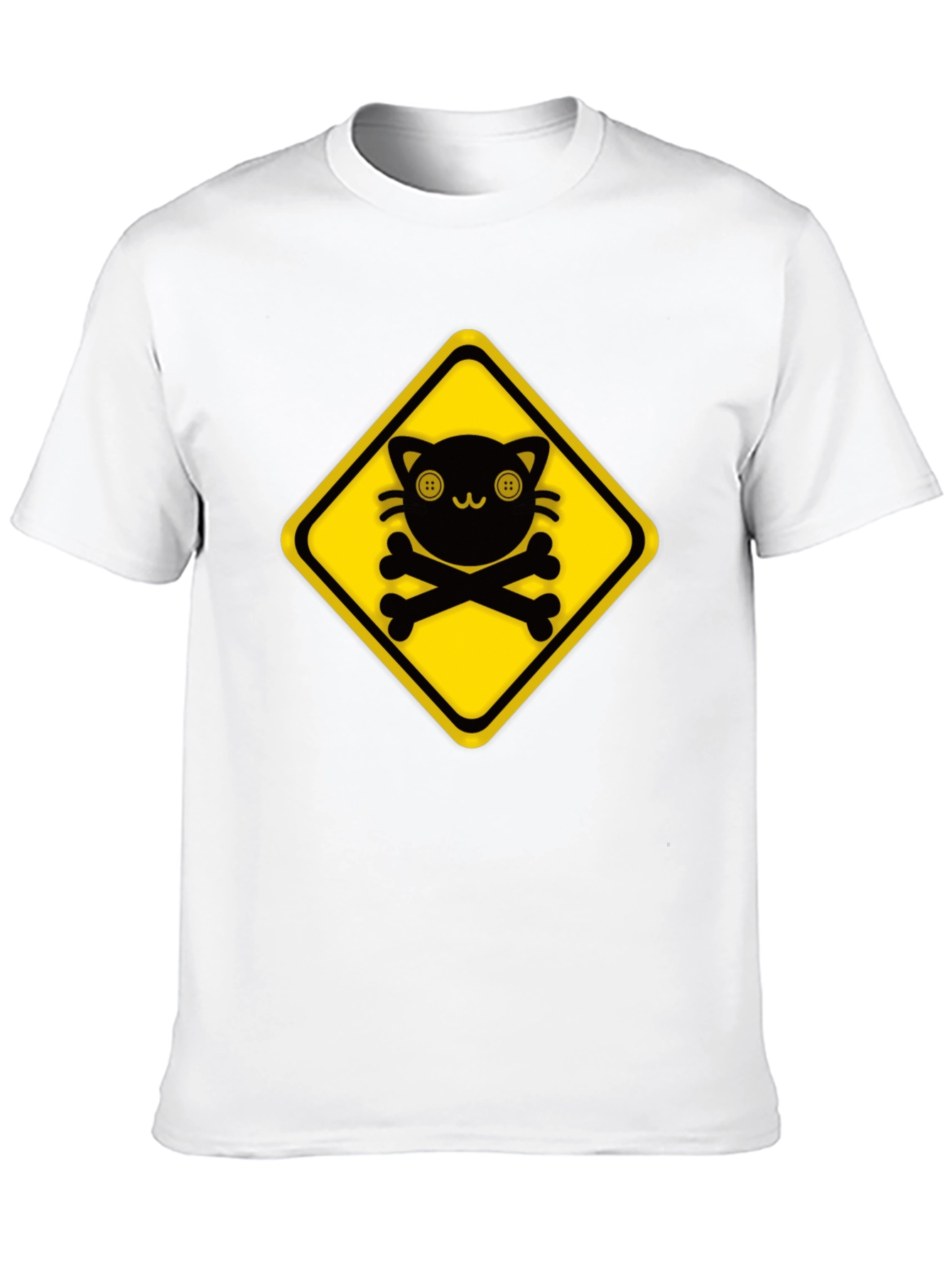 Warning: Cute Cat Crossbones Graphic Tee