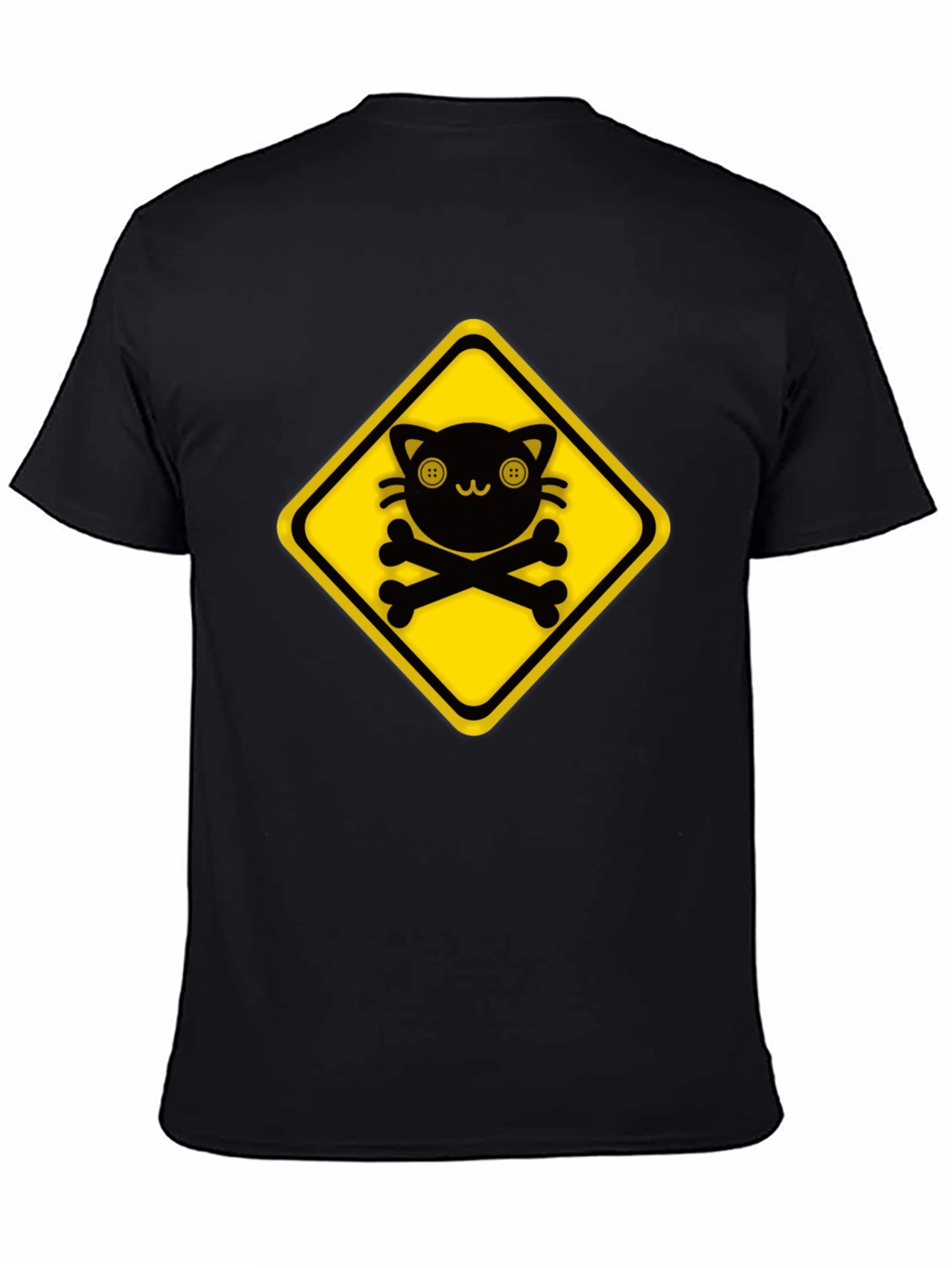 Warning: Cute Cat Crossbones Graphic Tee
