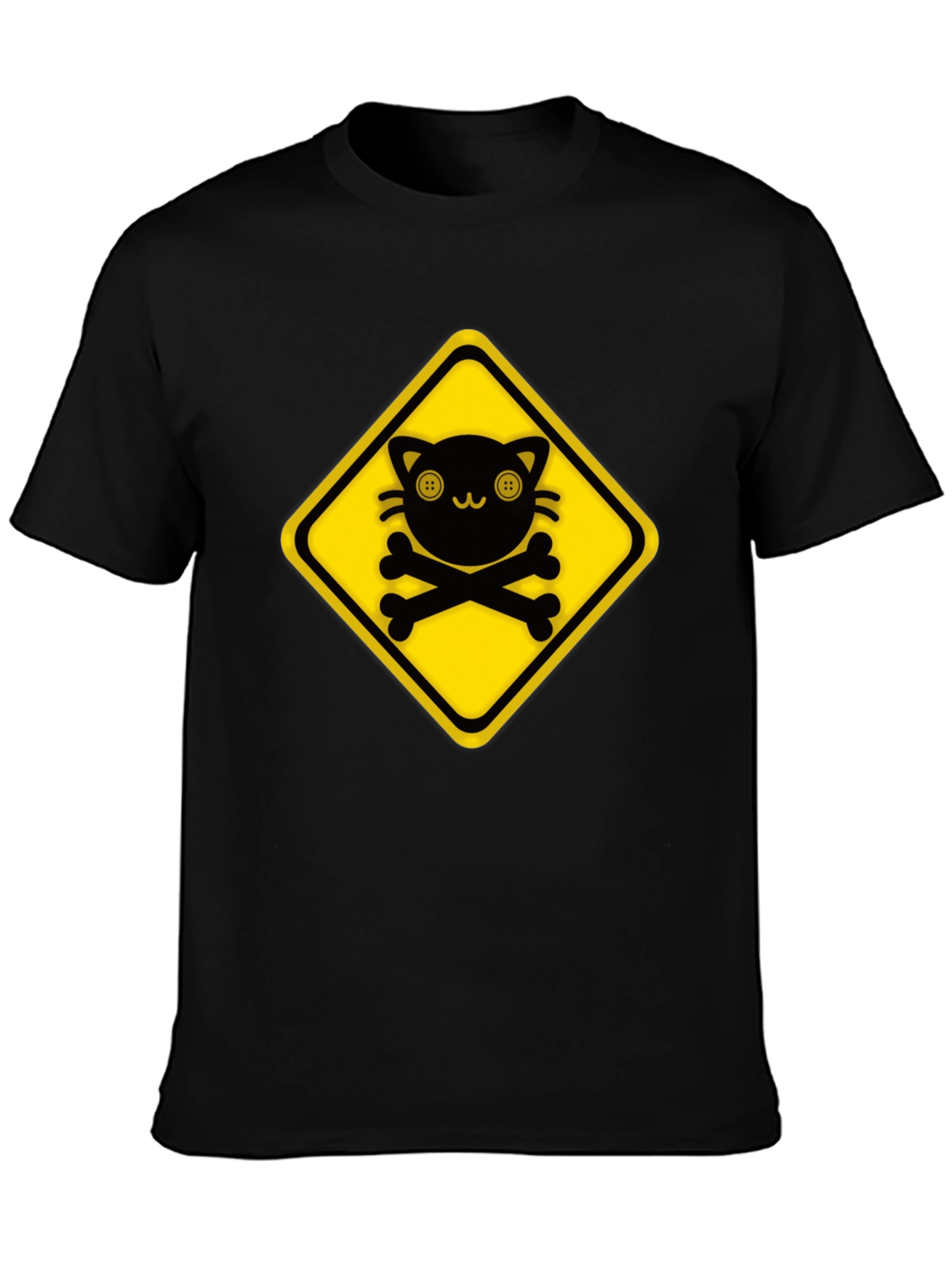 Warning: Cute Cat Crossbones Graphic Tee