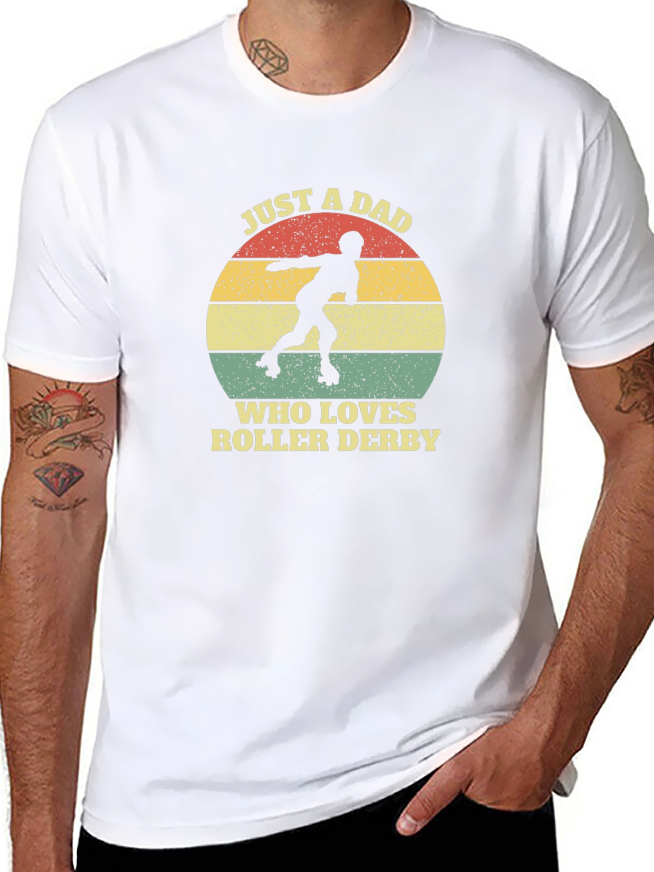 Just A Dad Who Loves Roller Derby Graphic Tee