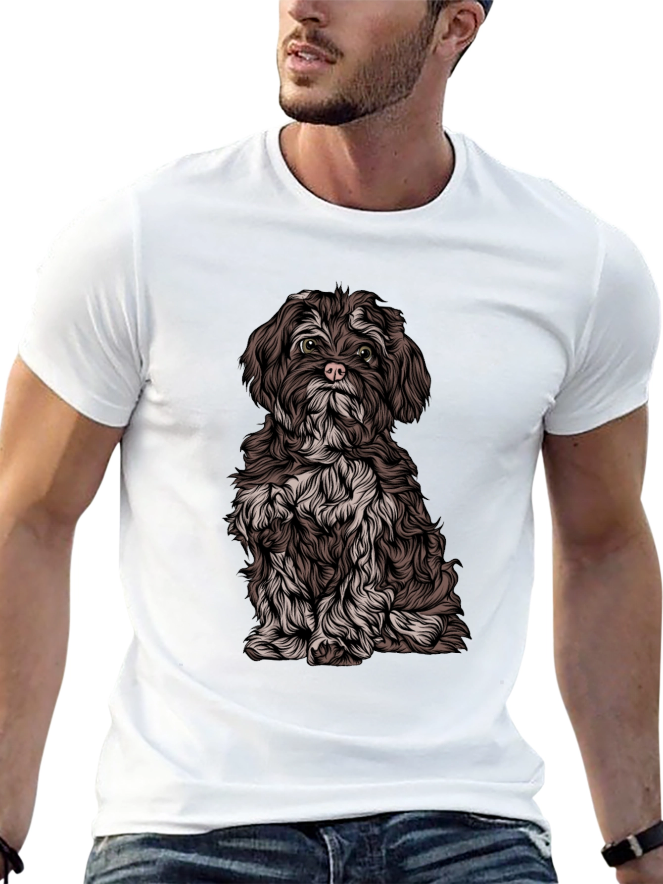 Dog Graphic Black T-Shirt - Casual Style