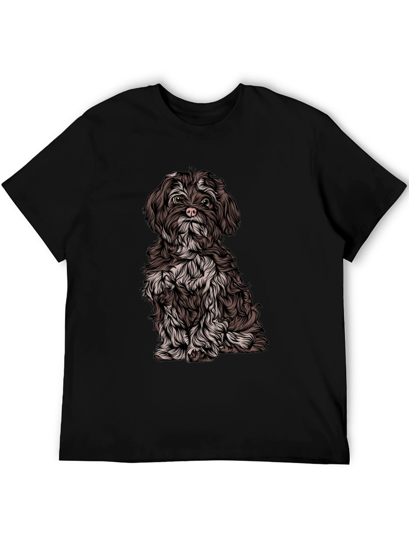 Dog Graphic Black T-Shirt - Casual Style