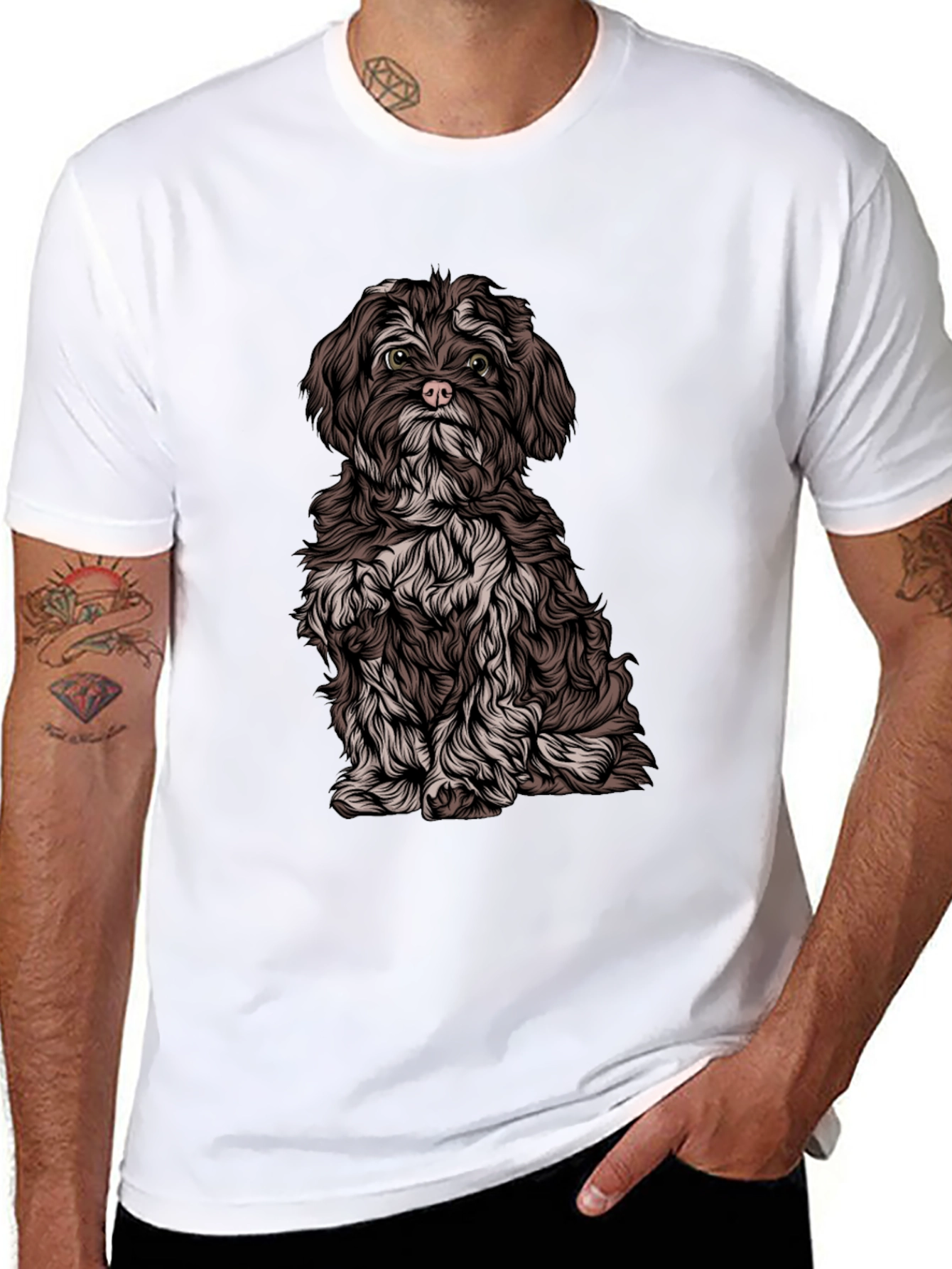 Dog Graphic Black T-Shirt - Casual Style