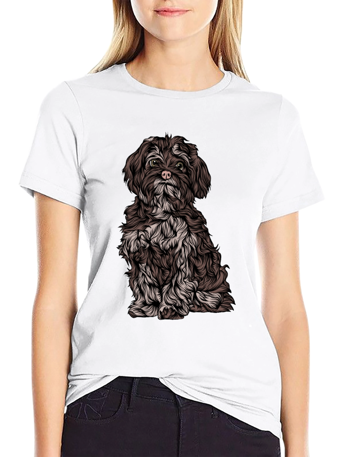 Dog Graphic Black T-Shirt - Casual Style