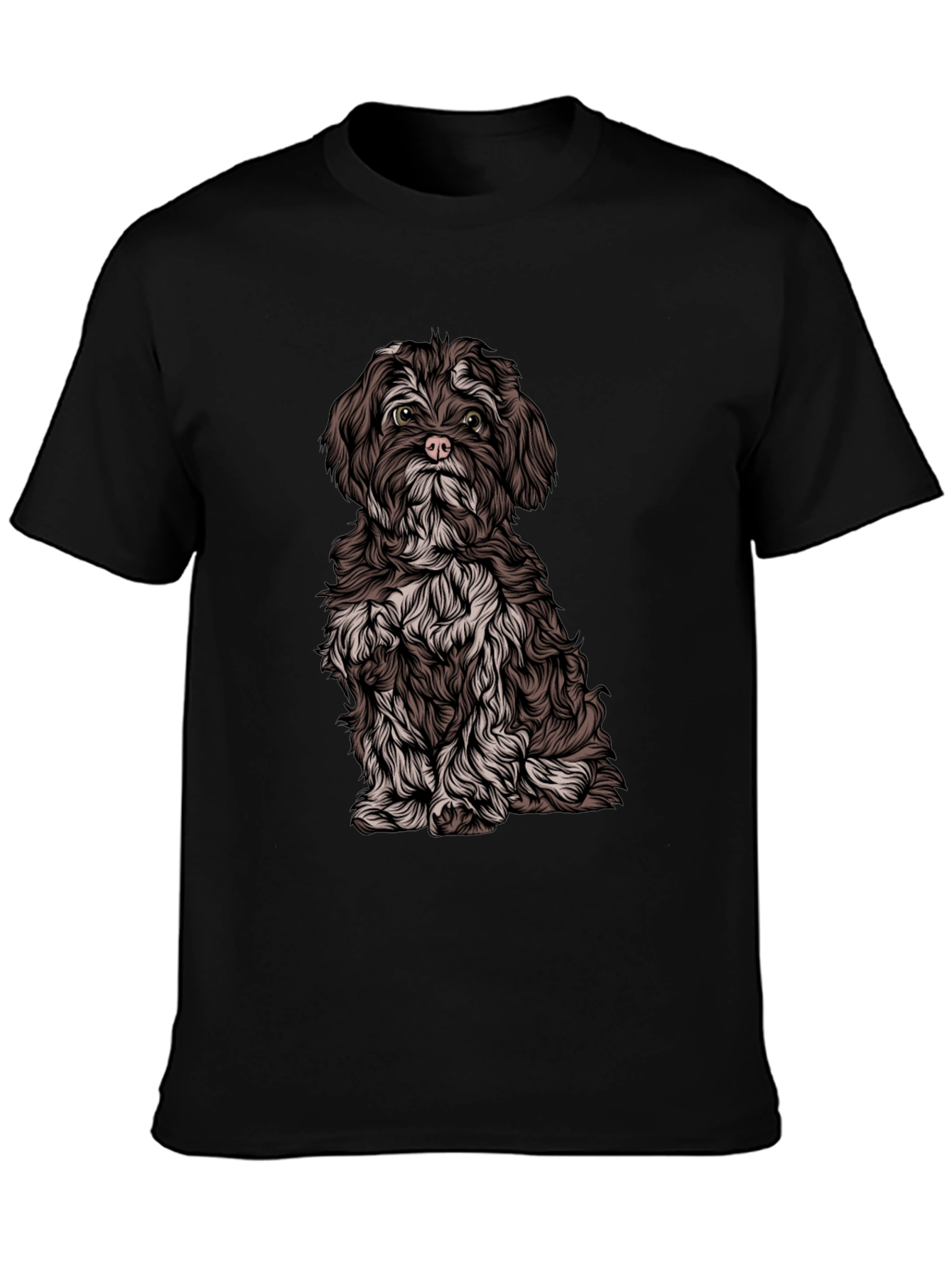 Dog Graphic Black T-Shirt - Casual Style