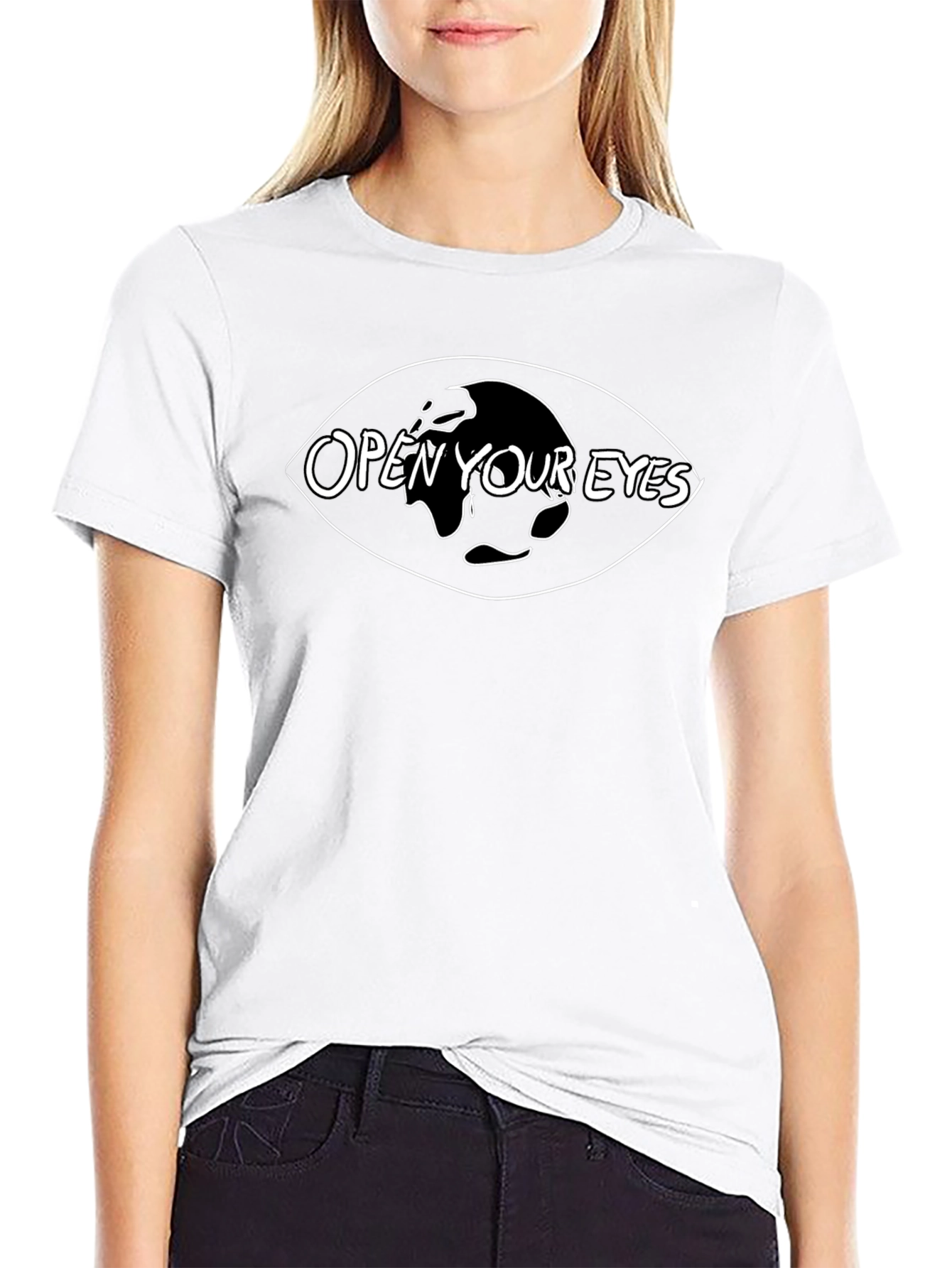 Open Your Eyes Black Graphic Tee