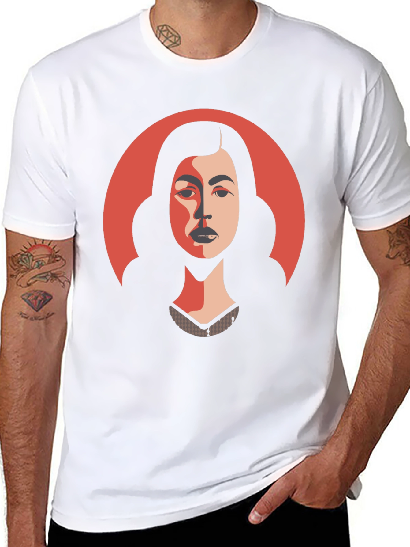 Woman Portrait Graphic Tee - Stylish Black T-Shirt