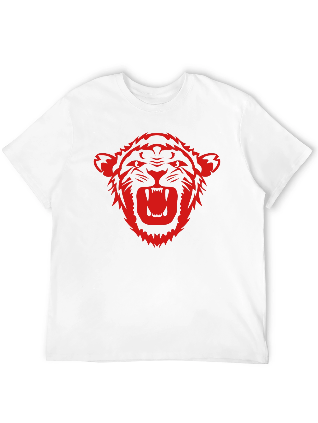 Black T-Shirt with Red Tiger Graphic