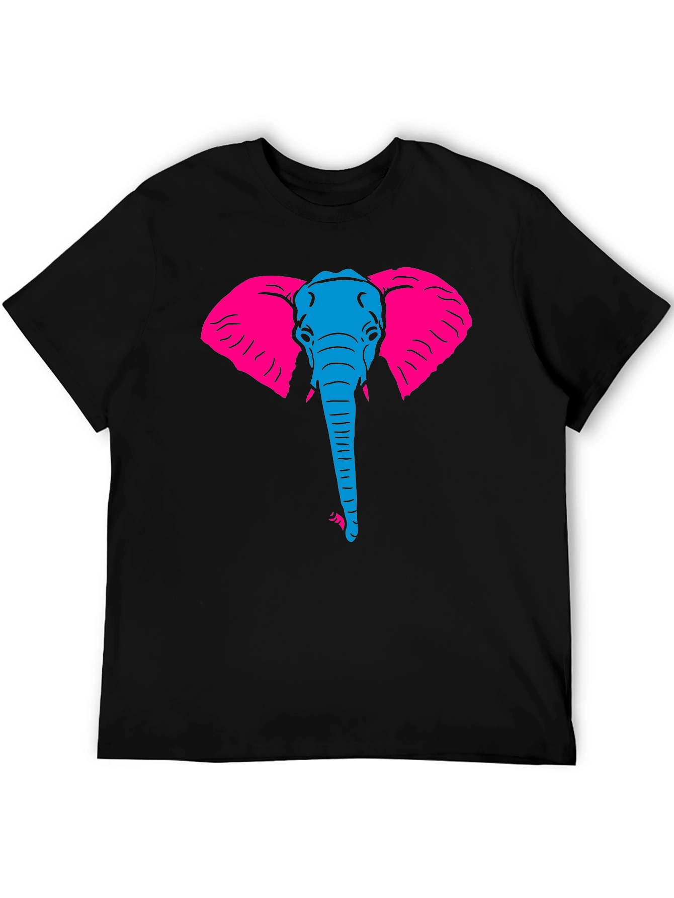 Cool Elephant Graphic Black T-Shirt