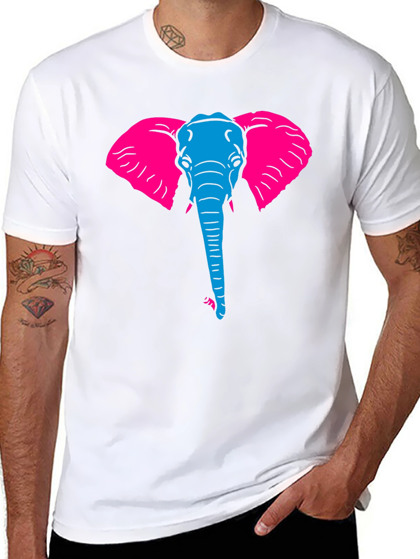 Cool Elephant Graphic Black T-Shirt