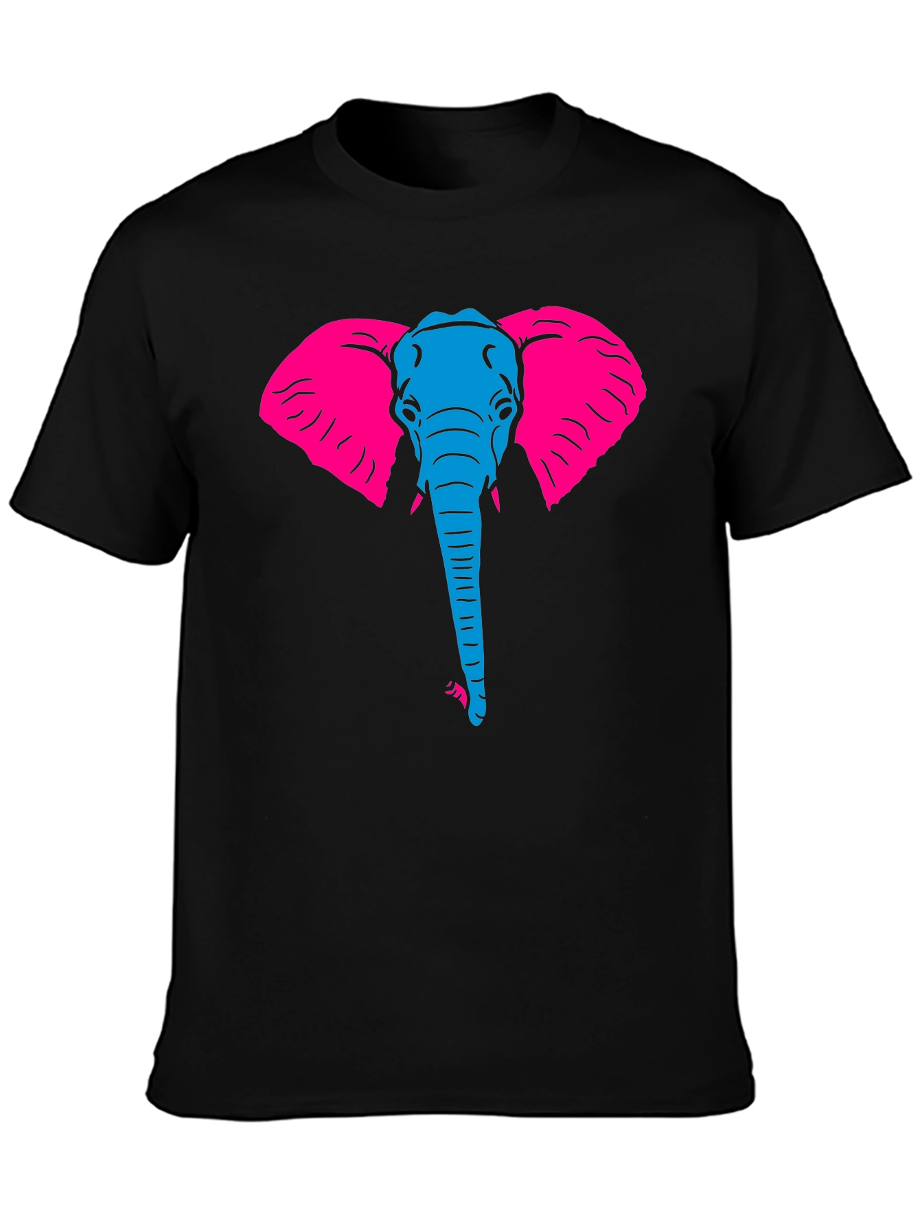 Cool Elephant Graphic Black T-Shirt