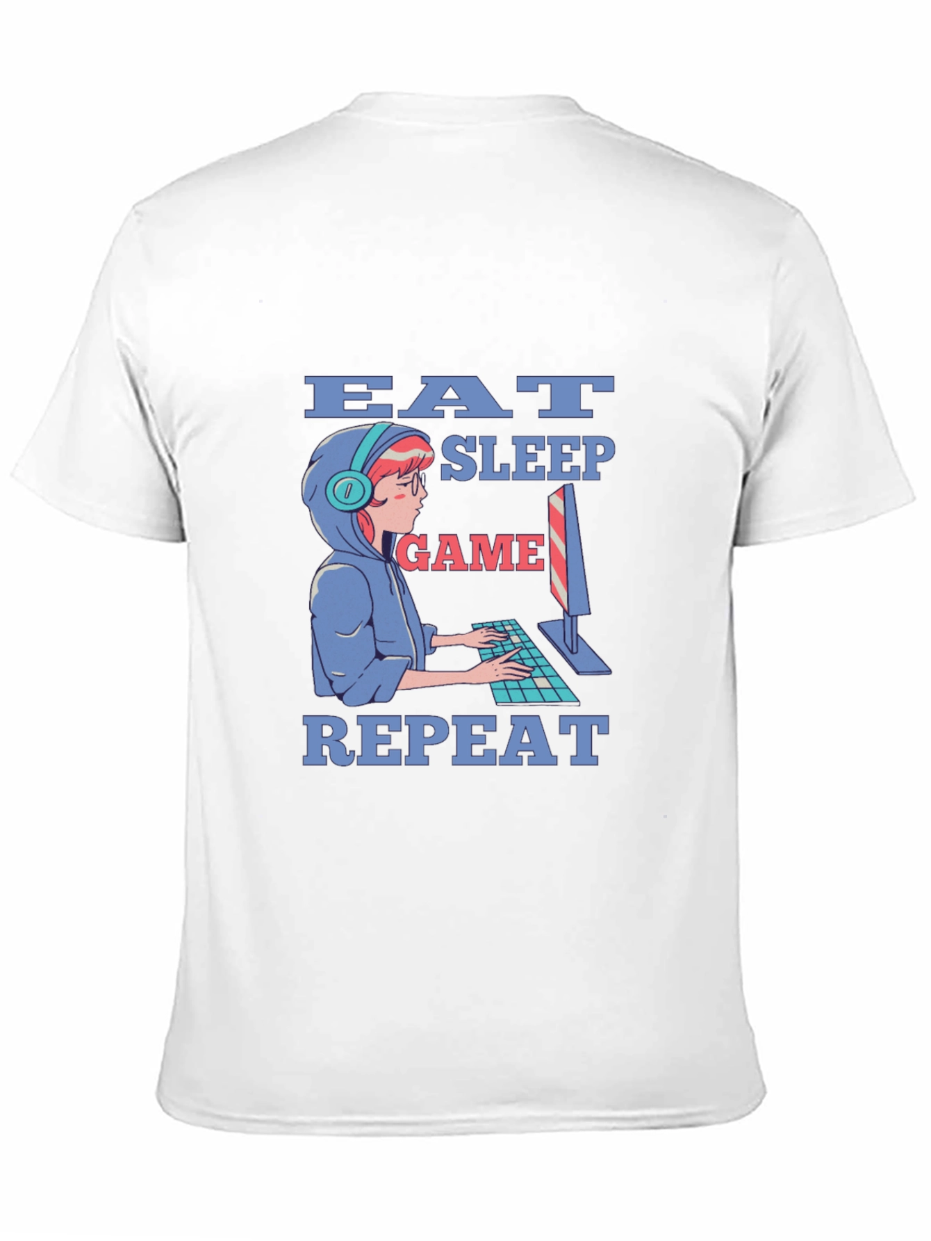 Eat Sleep Game Repeat Gamer T-Shirt - Black