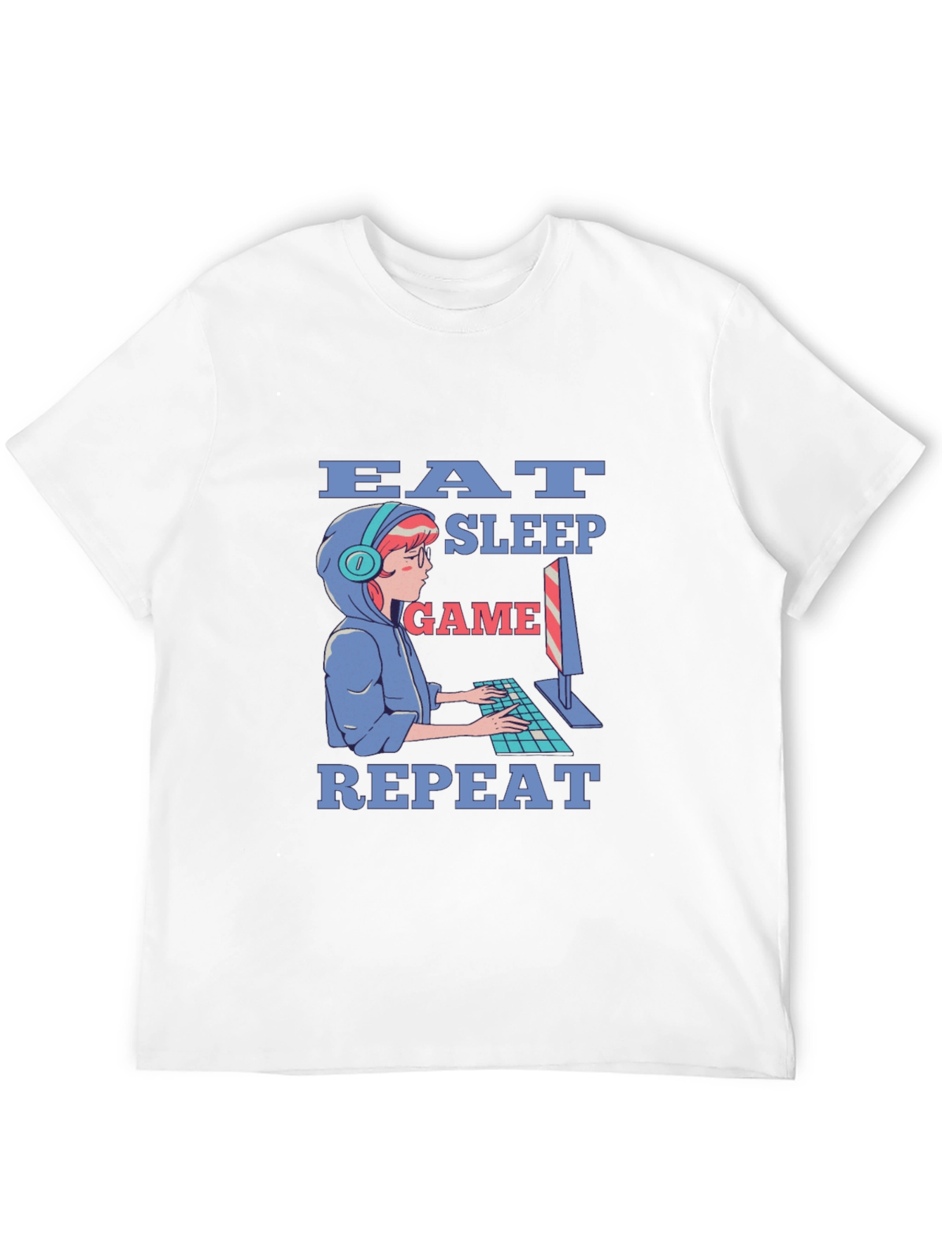 Eat Sleep Game Repeat Gamer T-Shirt - Black