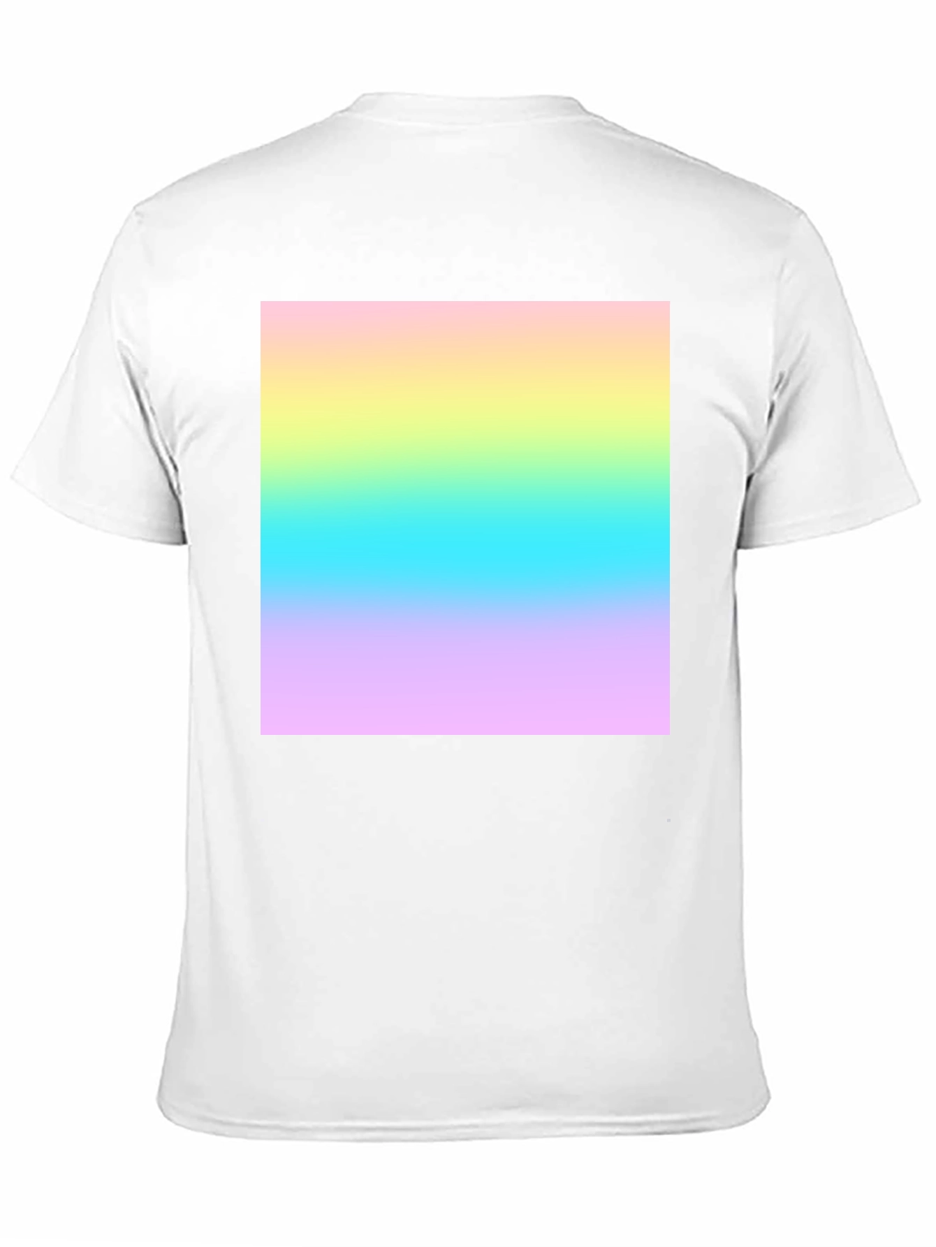 Gradient Square Print Black Crew Neck T-Shirt