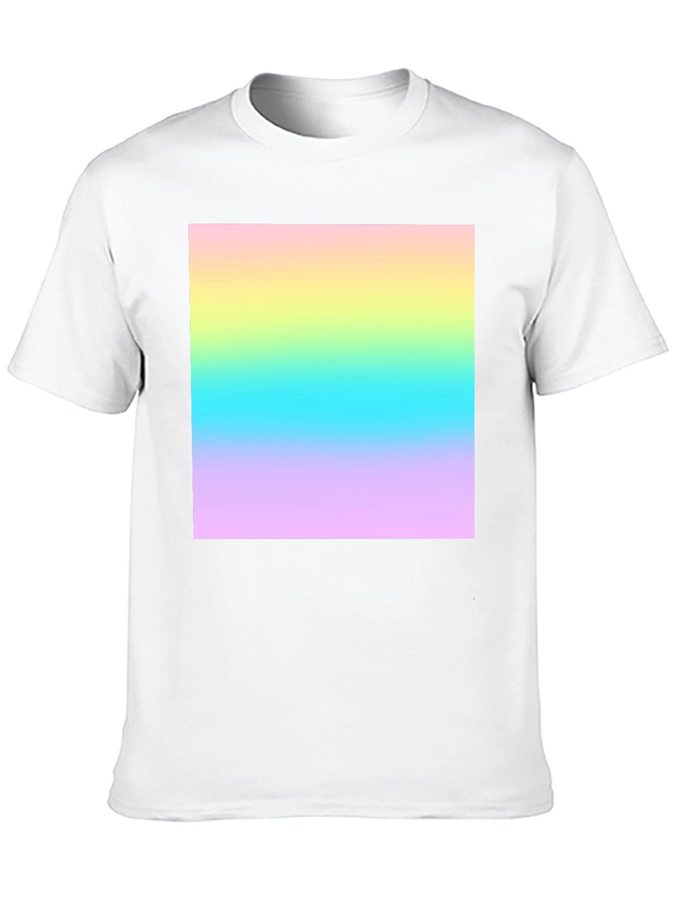 Gradient Square Print Black Crew Neck T-Shirt