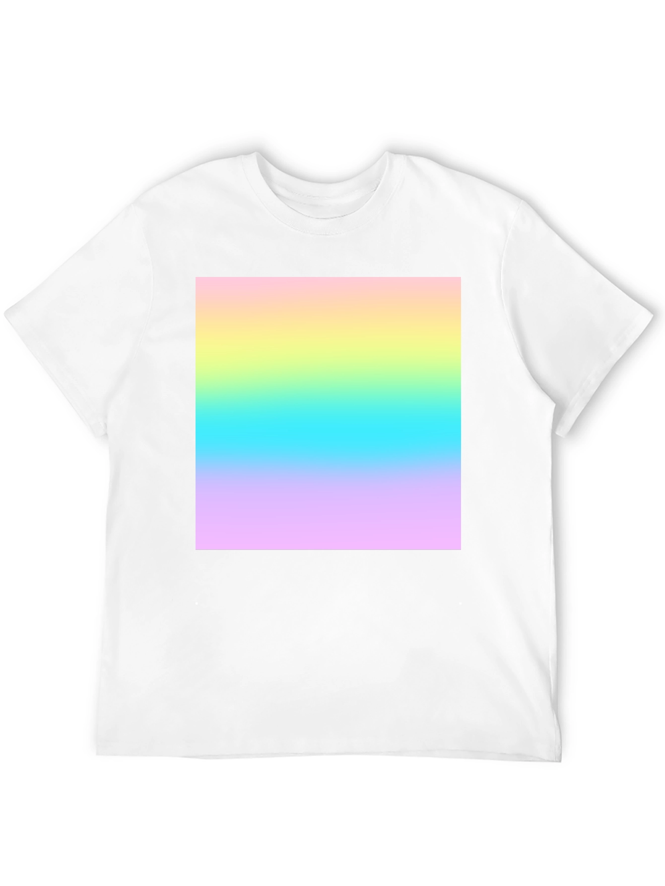 Gradient Square Print Black Crew Neck T-Shirt