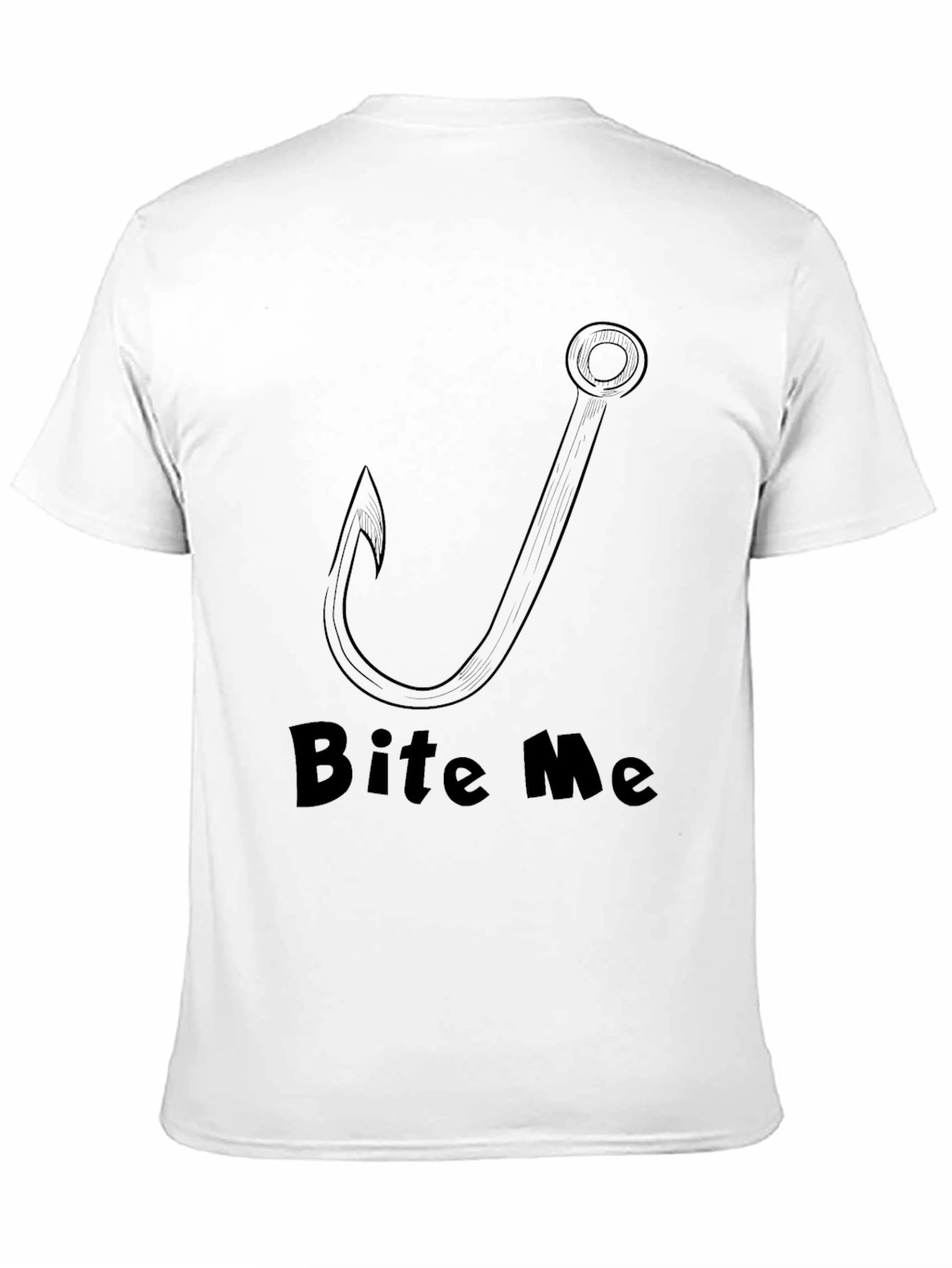 Bite Me Fishing Hook Graphic Tee - Black