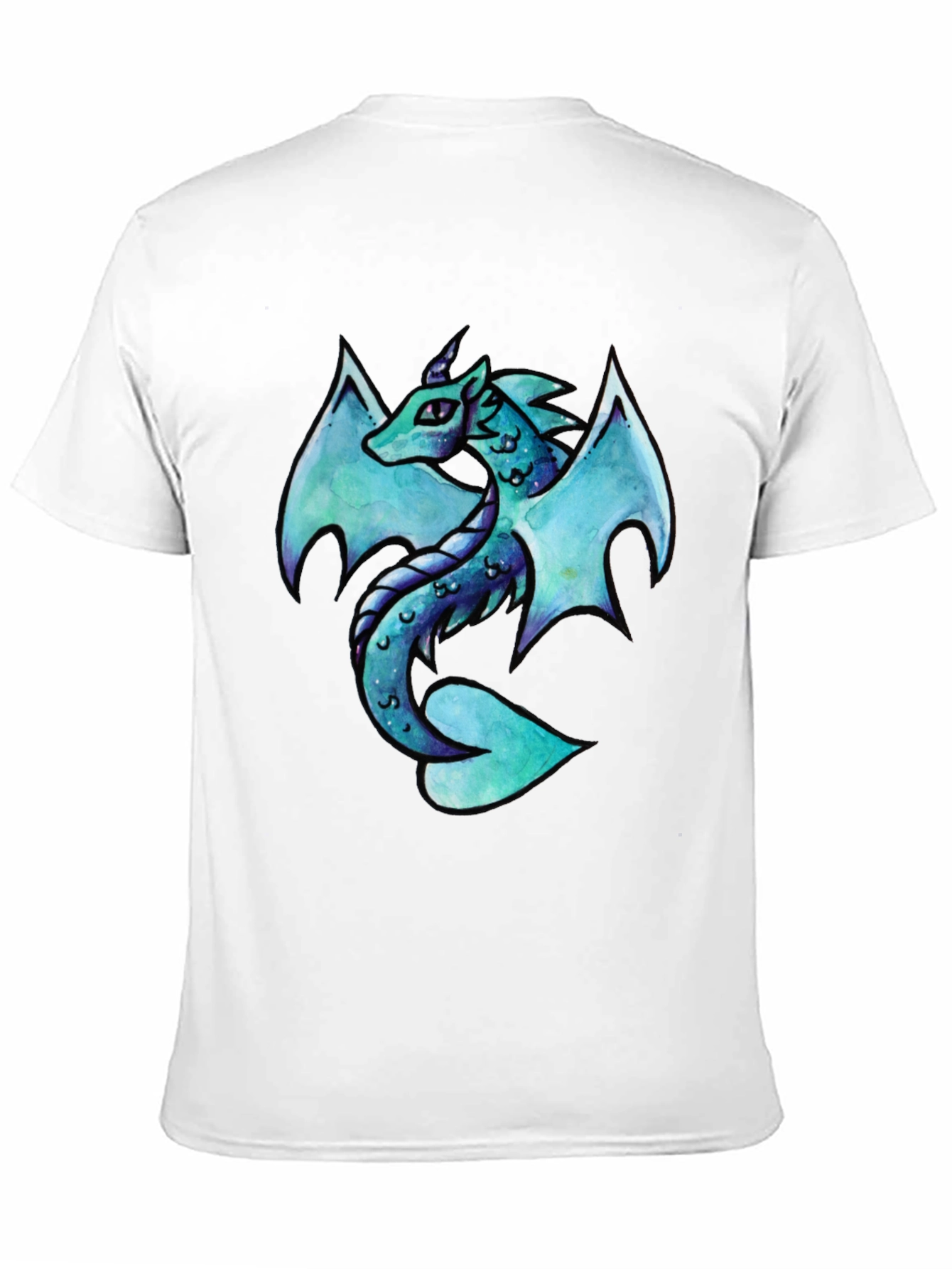 Dragon Graphic Tee - Aqua Mystical Dragon Design