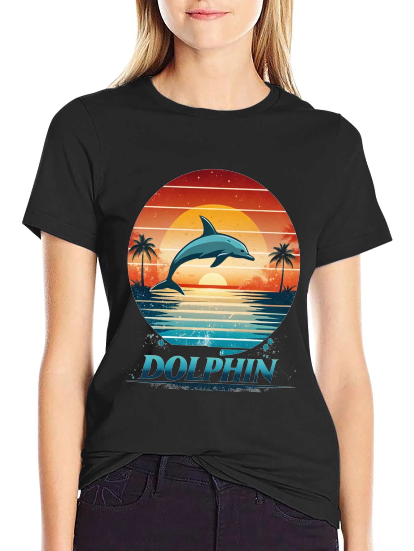 Dolphin Sunset Graphic Tee - Ocean Lovers T-Shirt