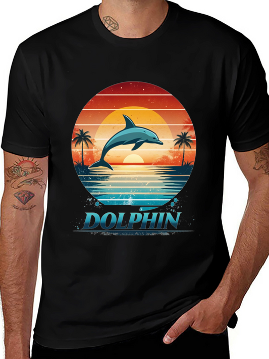 Dolphin Sunset Graphic Tee - Ocean Lovers T-Shirt