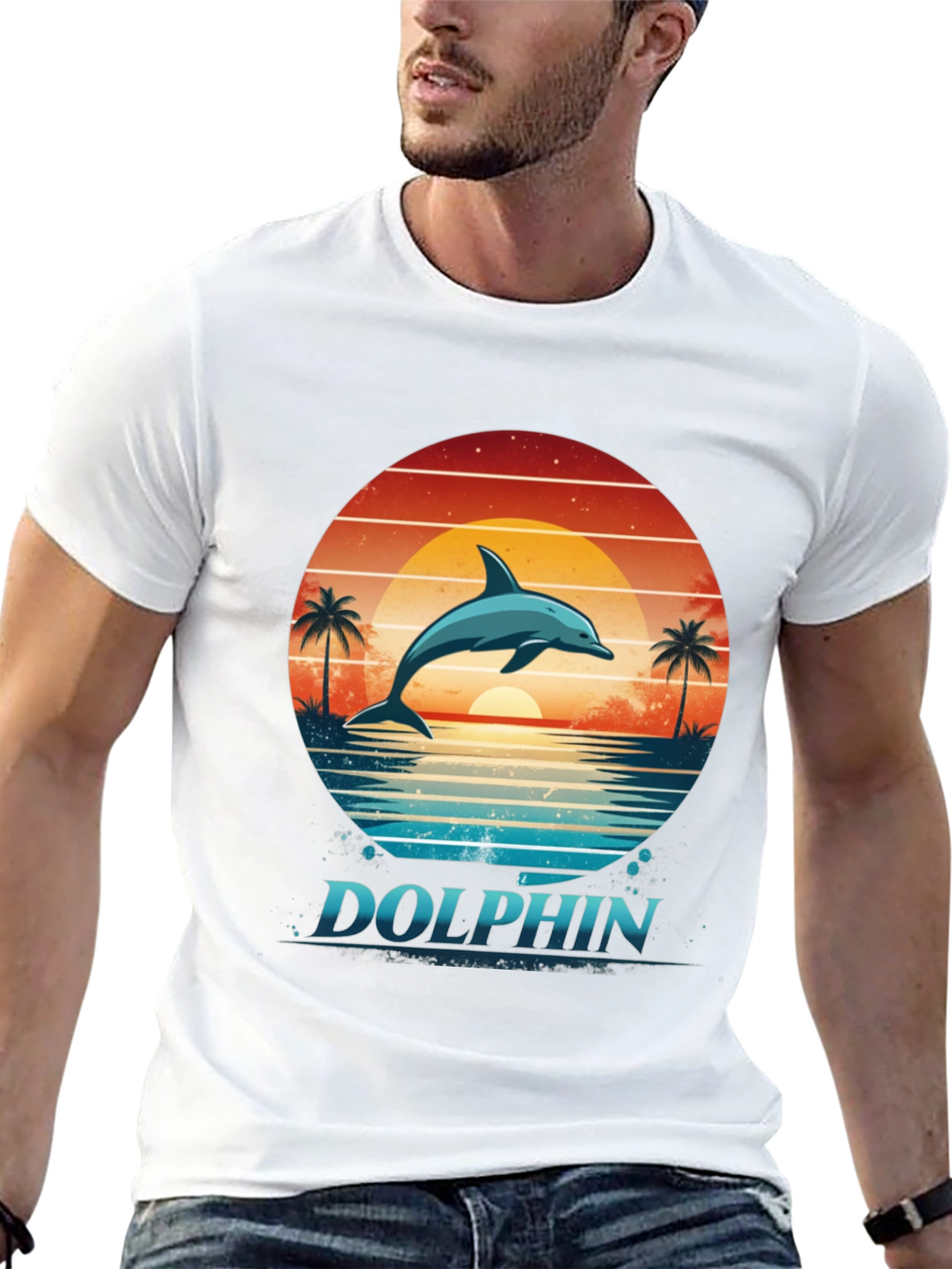 Dolphin Sunset Graphic Tee - Ocean Lovers T-Shirt