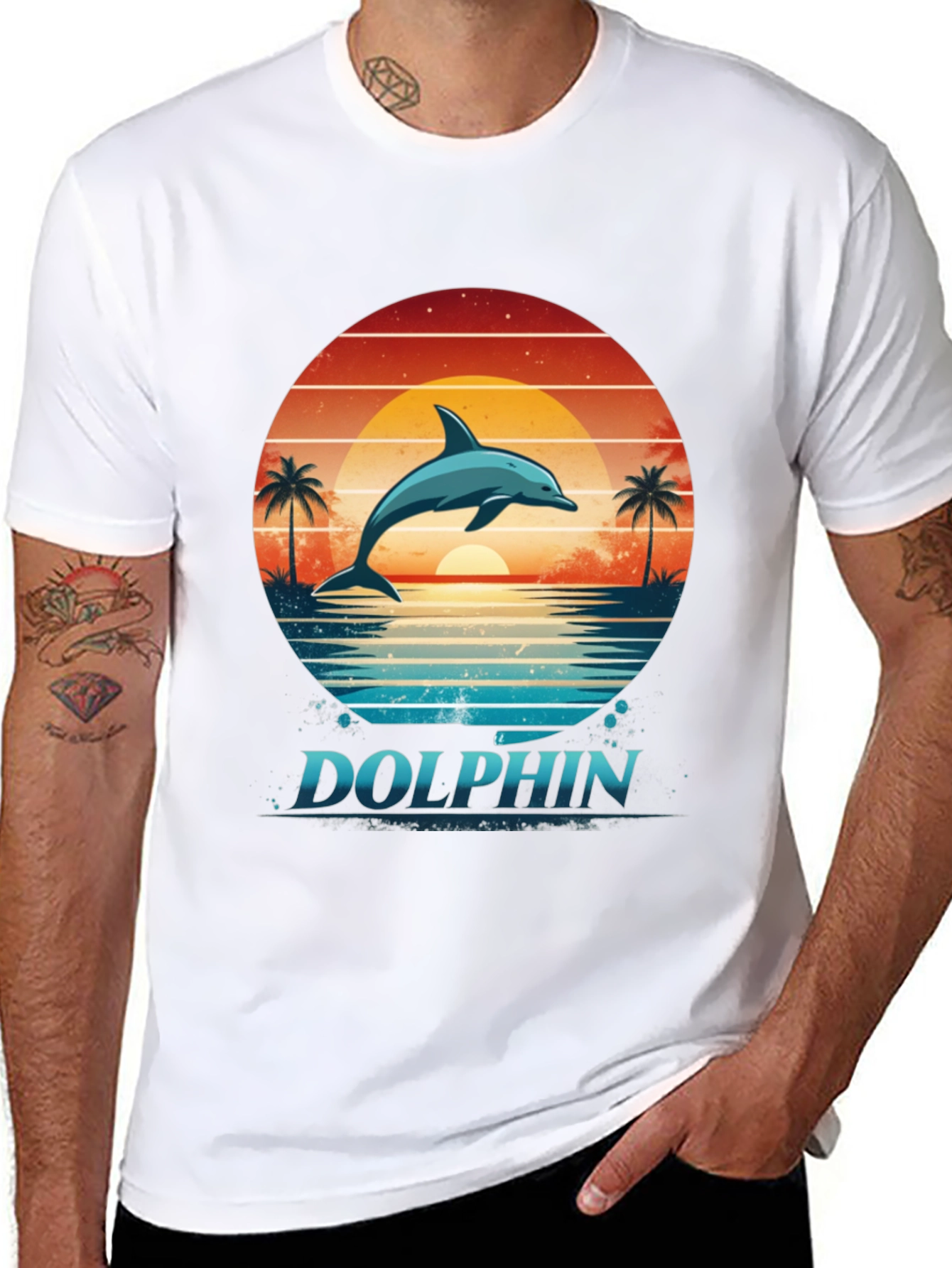 Dolphin Sunset Graphic Tee - Ocean Lovers T-Shirt