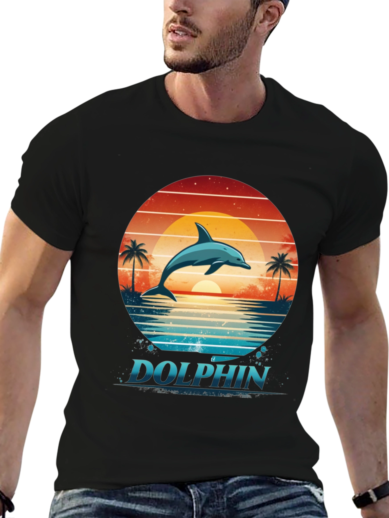 Dolphin Sunset Graphic Tee - Ocean Lovers T-Shirt