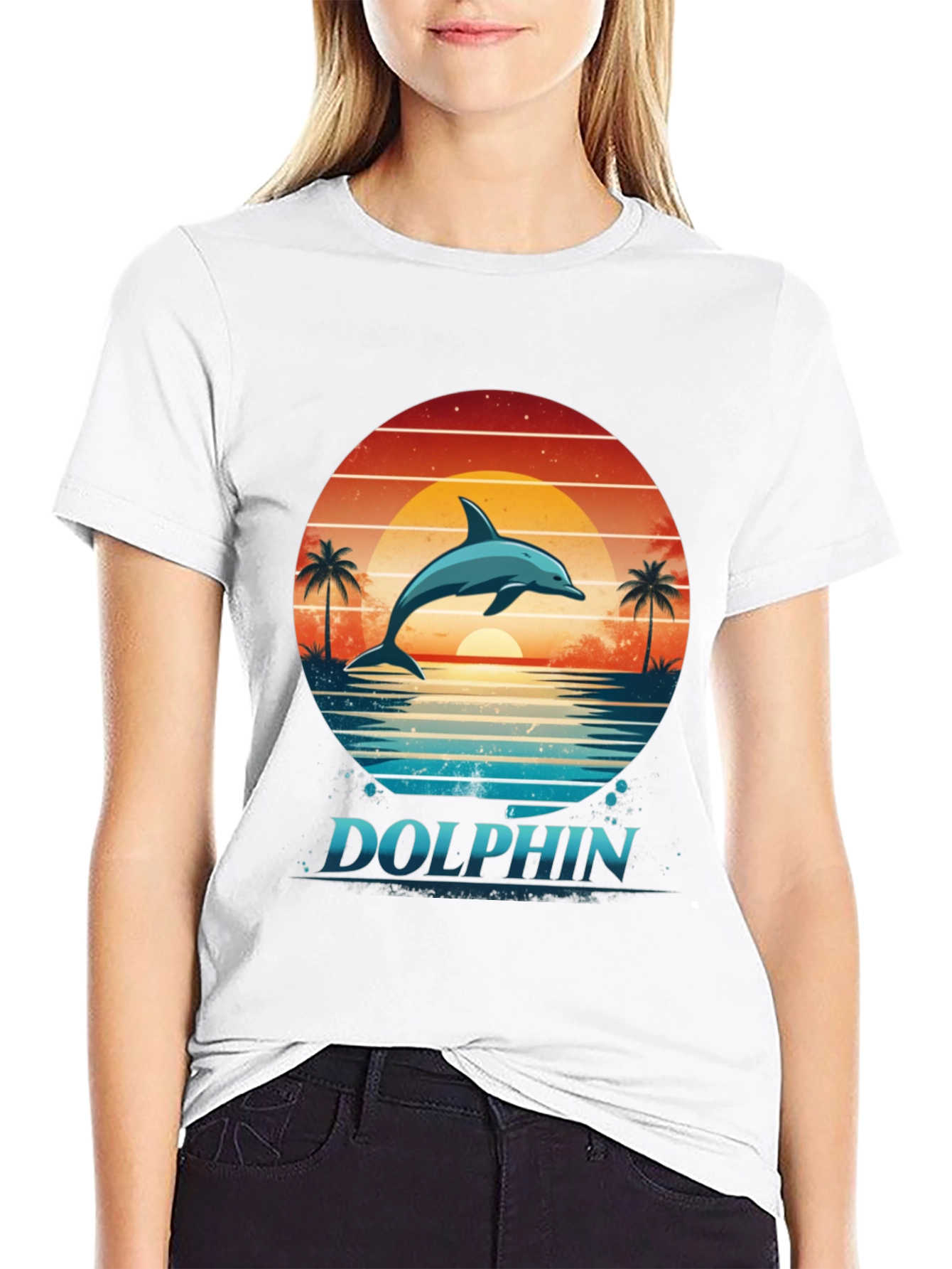 Dolphin Sunset Graphic Tee - Ocean Lovers T-Shirt