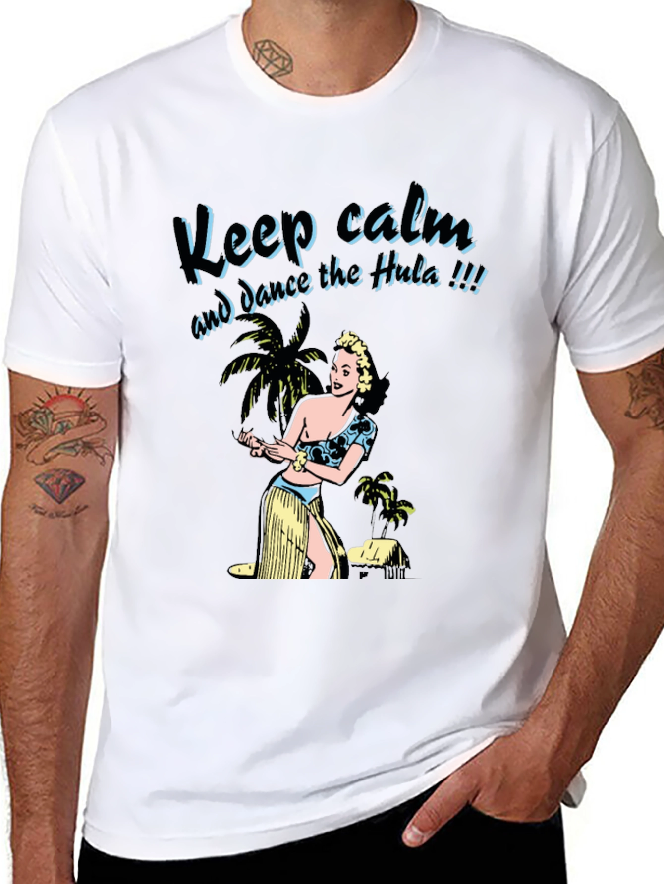 Keep Calm Dance the Hula Black Graphic Tee