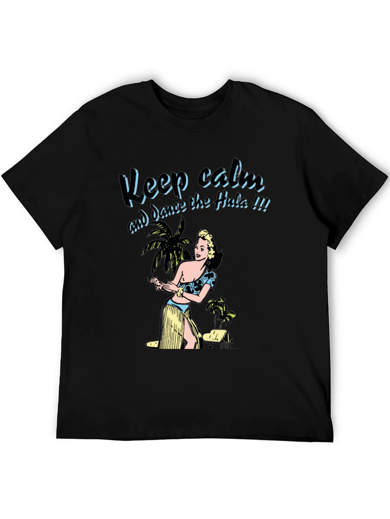 Keep Calm Dance the Hula Black Graphic Tee