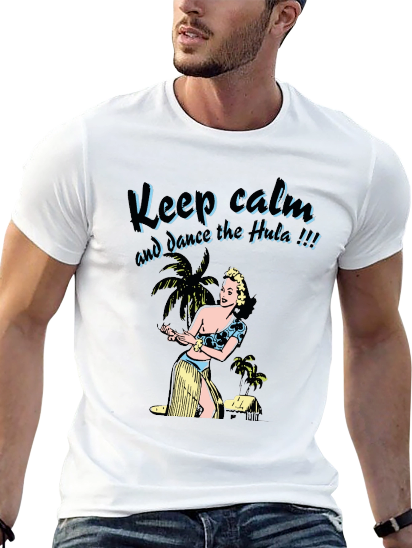 Keep Calm Dance the Hula Black Graphic Tee