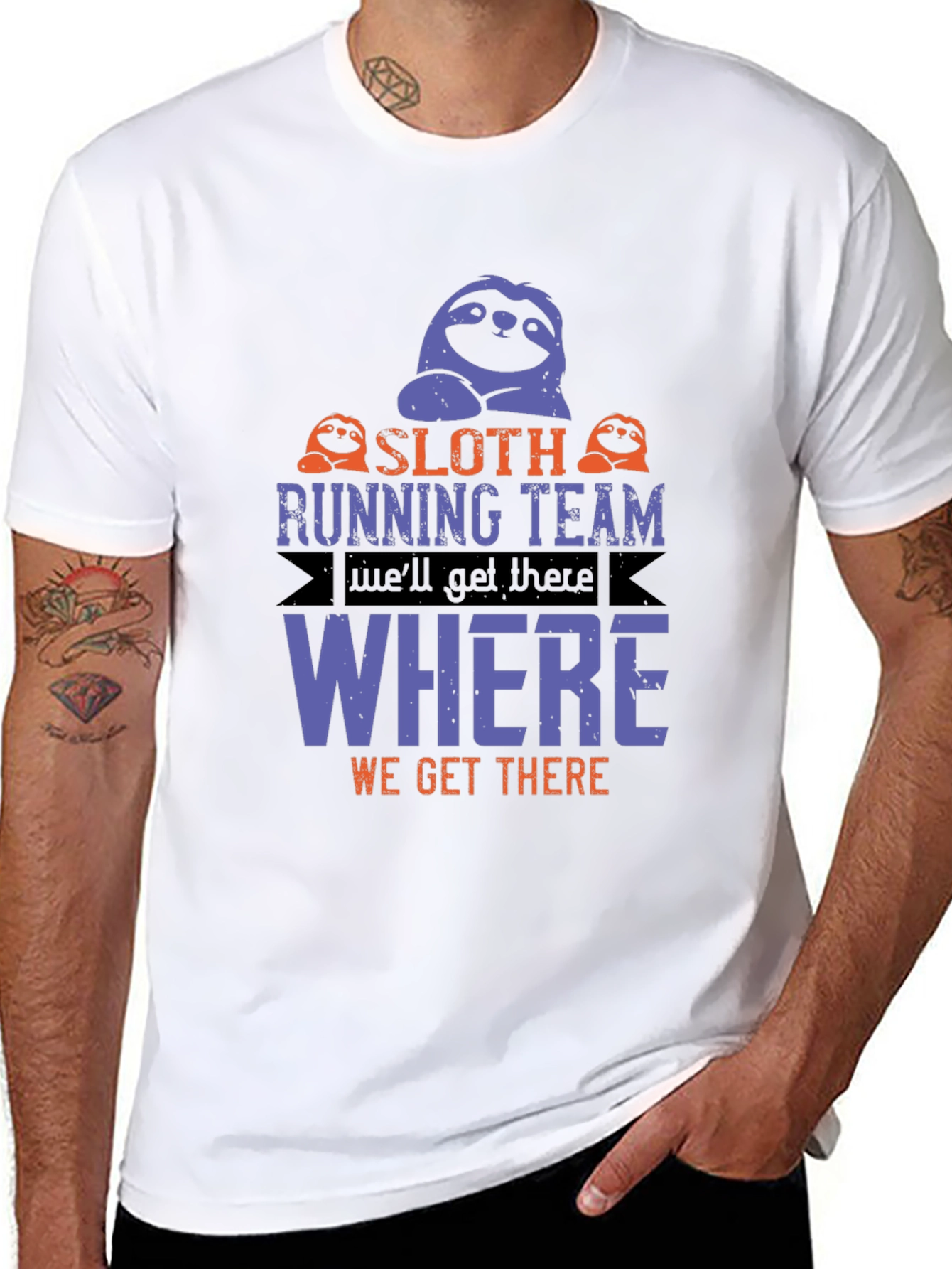 Sloth Running Team T-Shirt - Funny Novelty Tee