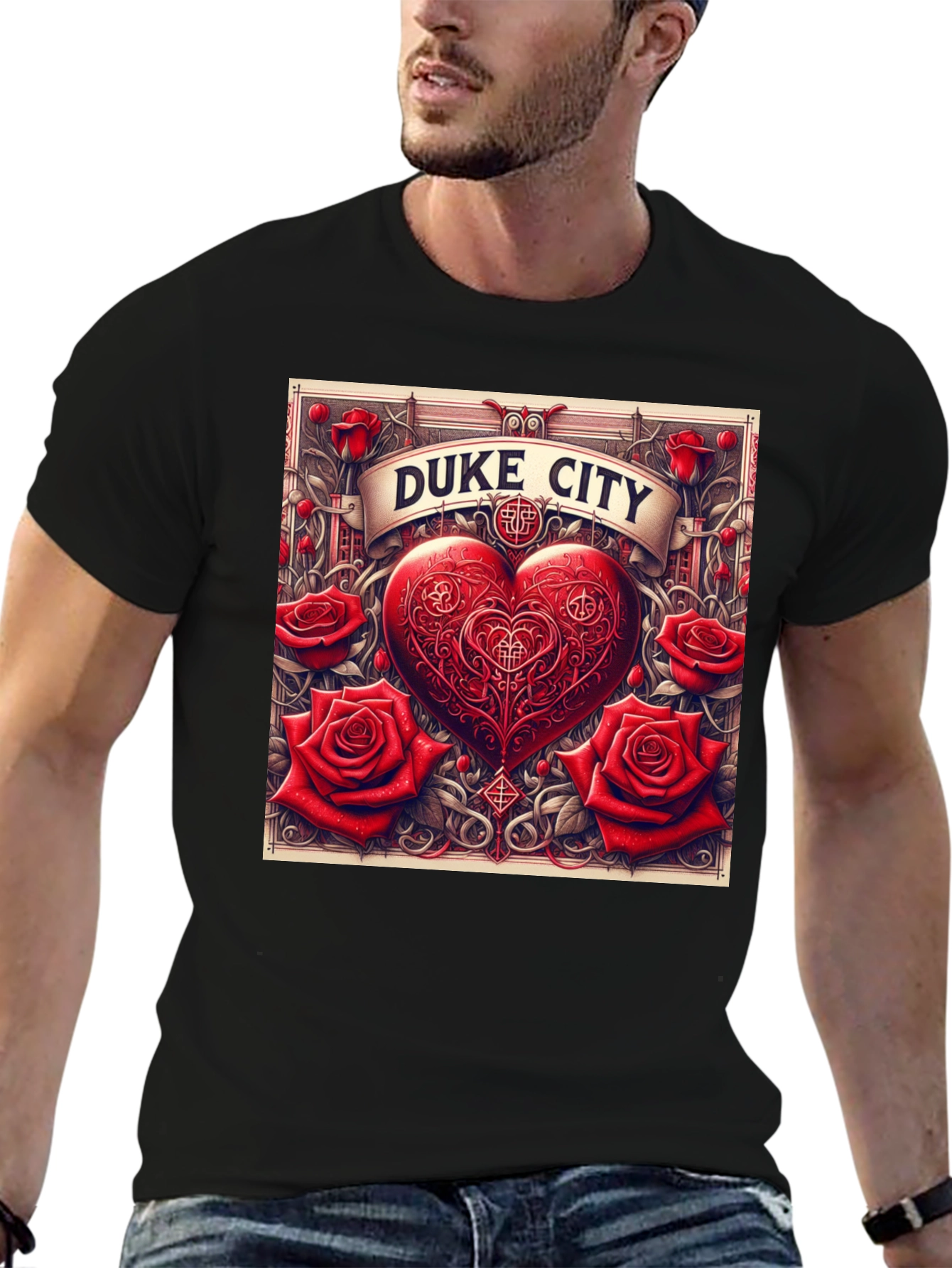 Duke City Heart & Roses Graphic Tee