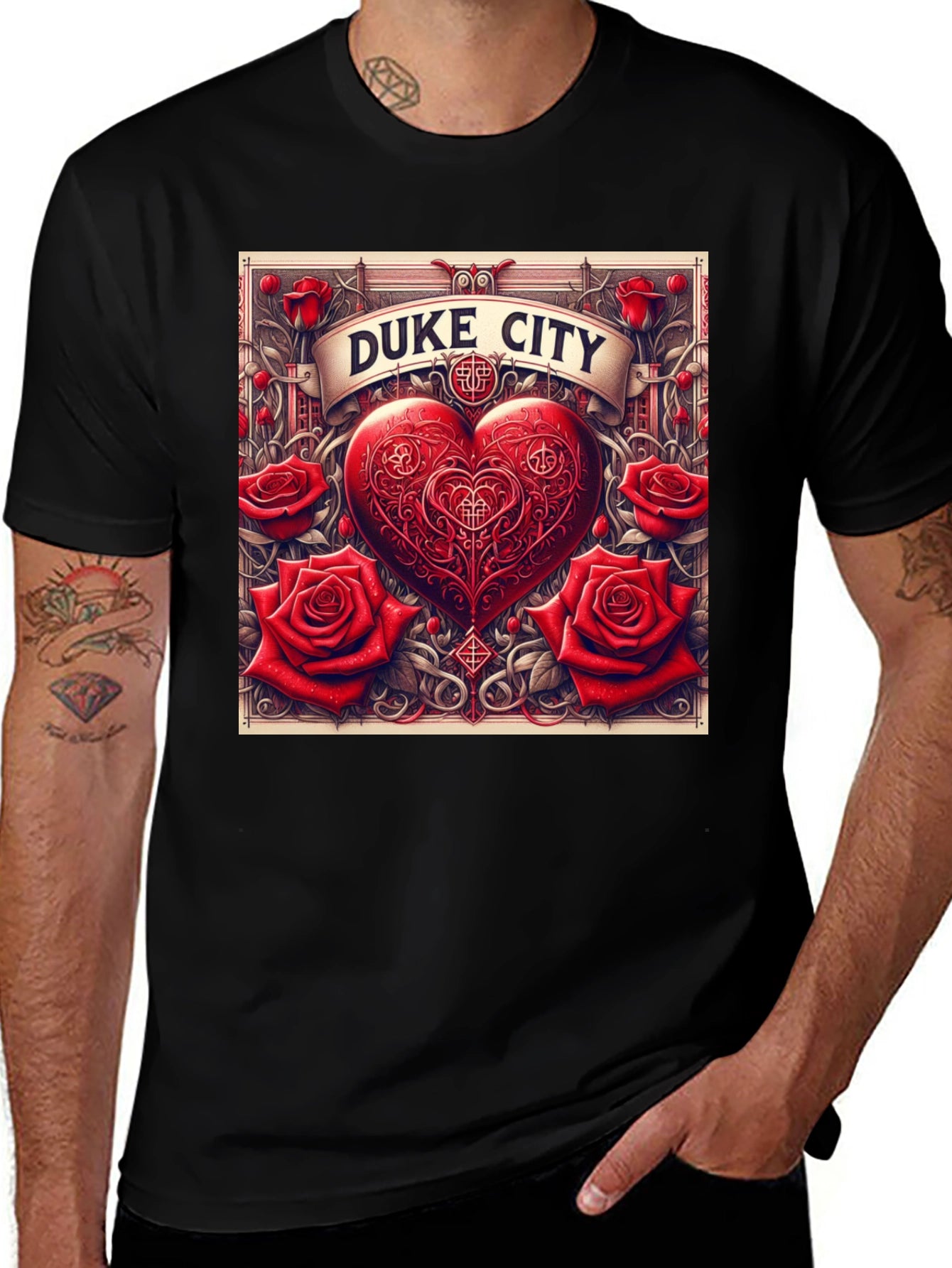 Duke City Heart & Roses Graphic Tee