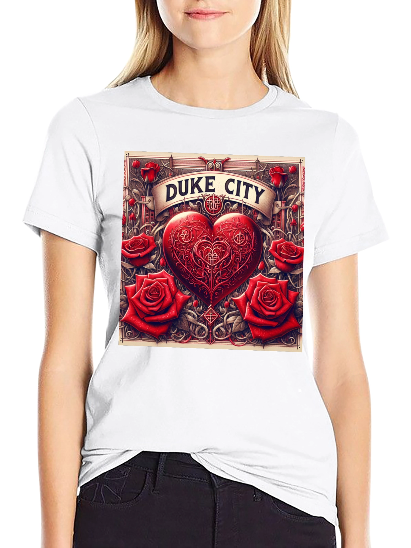 Duke City Heart & Roses Graphic Tee