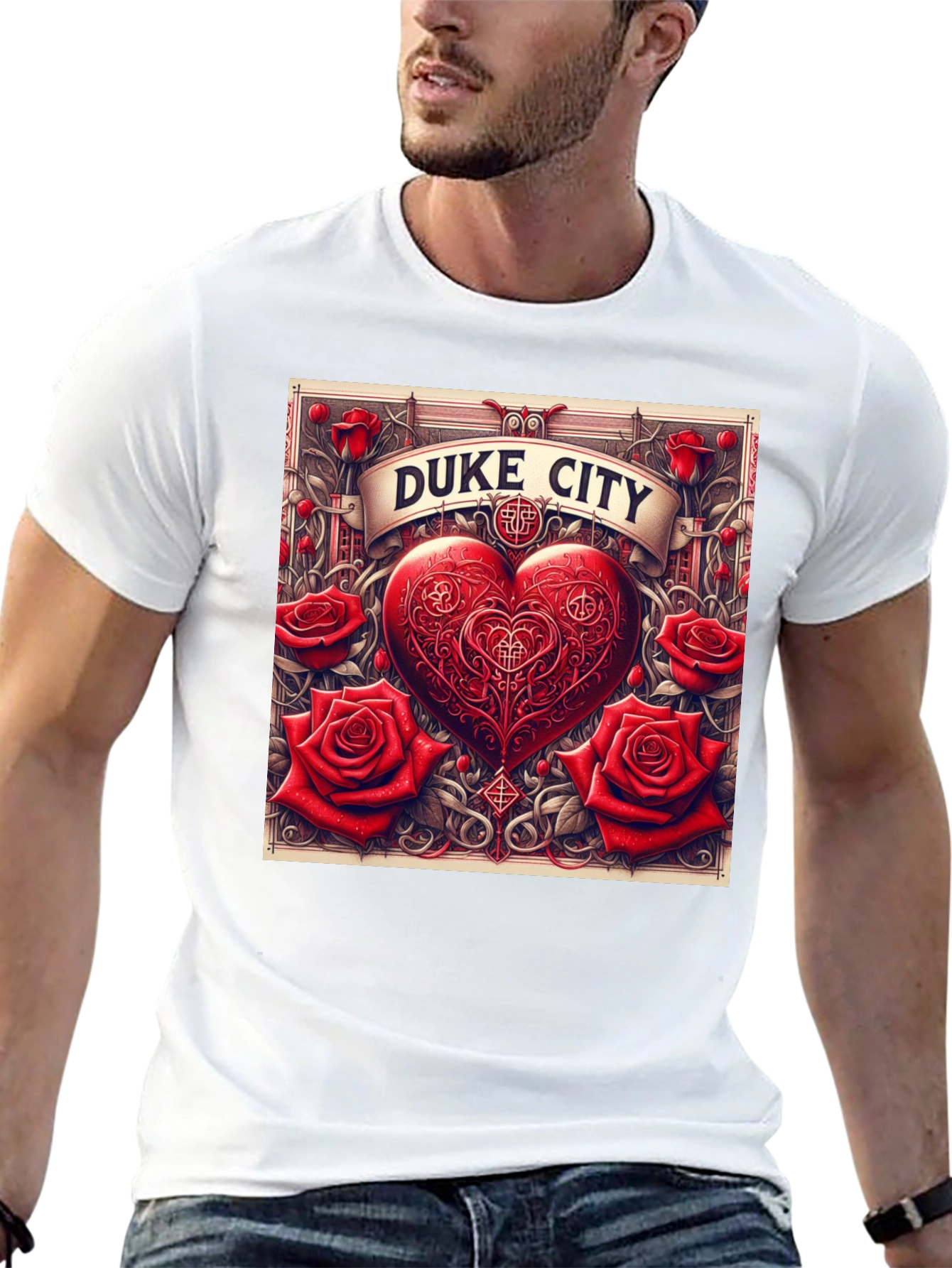 Duke City Heart & Roses Graphic Tee