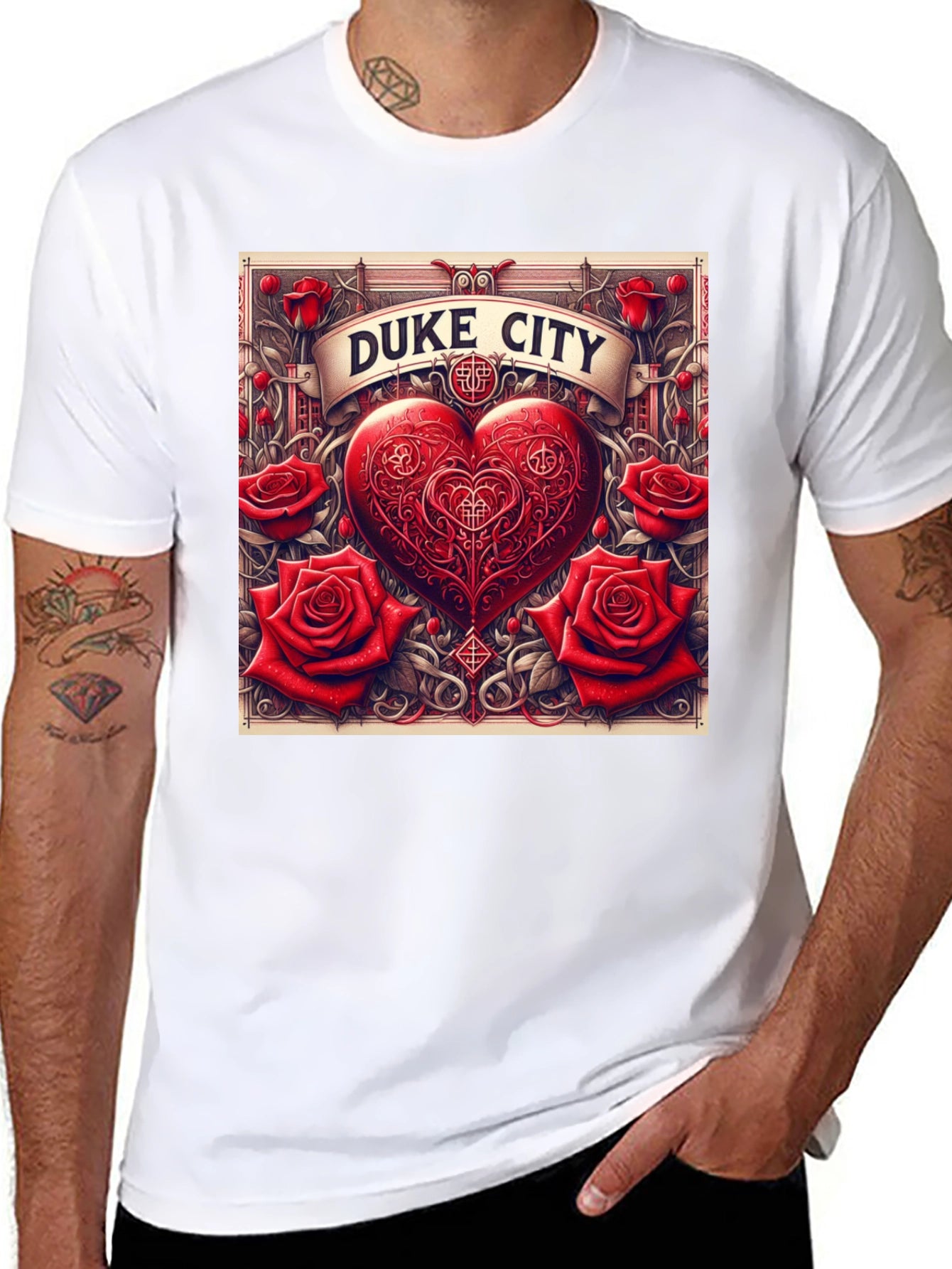 Duke City Heart & Roses Graphic Tee