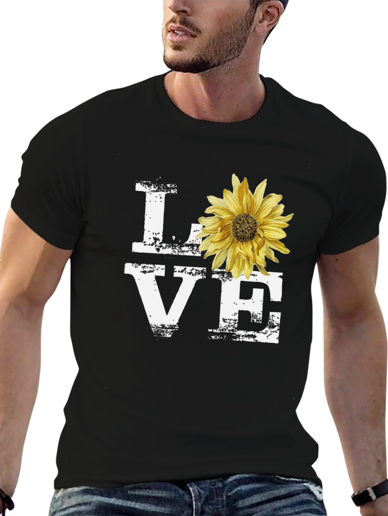 Love Sunflower Graphic T-Shirt - Stylish Casual Tee