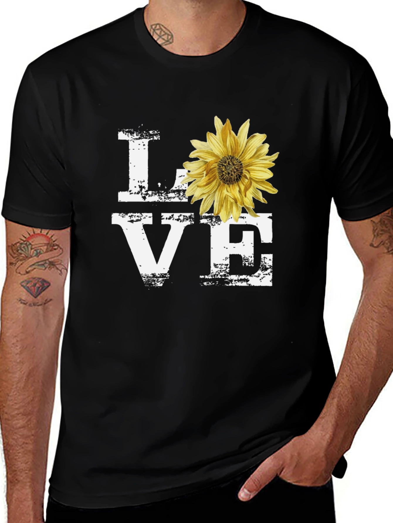 Love Sunflower Graphic T-Shirt - Stylish Casual Tee
