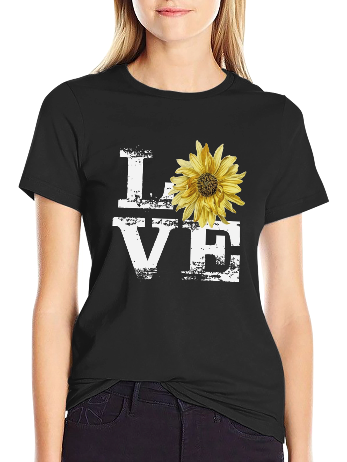 Love Sunflower Graphic T-Shirt - Stylish Casual Tee