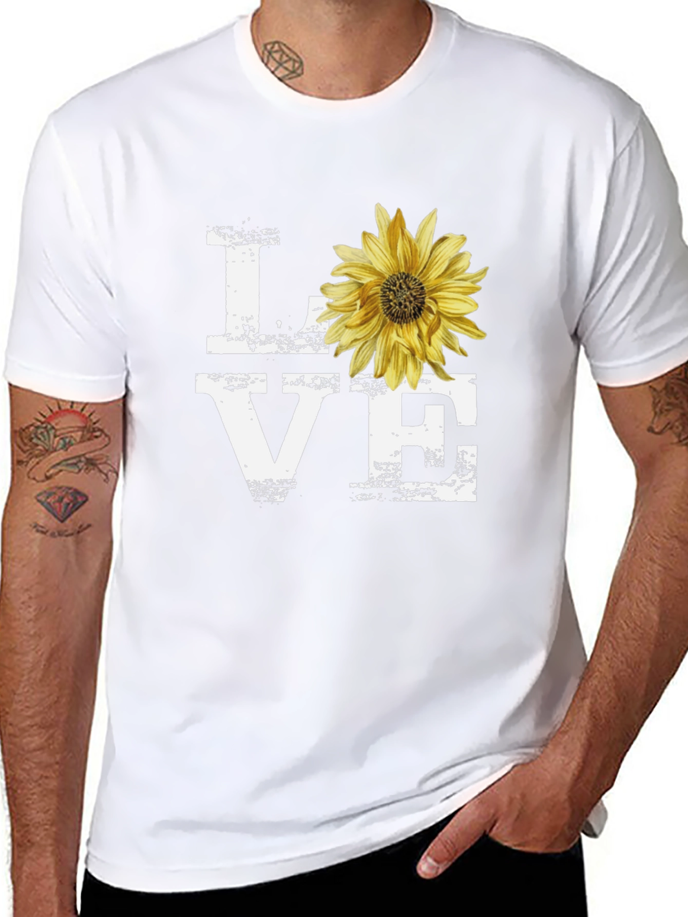 Love Sunflower Graphic T-Shirt - Stylish Casual Tee