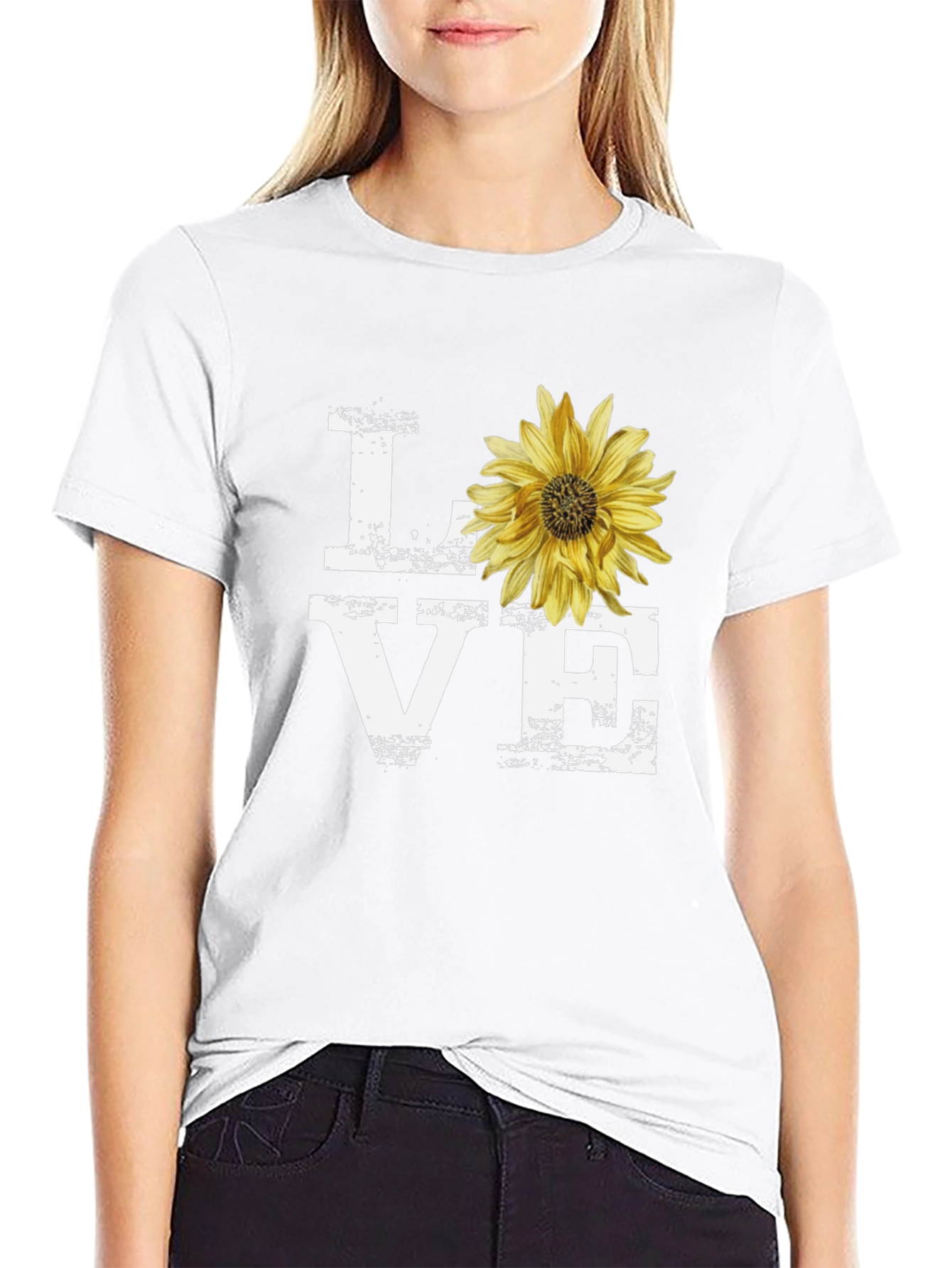 Love Sunflower Graphic T-Shirt - Stylish Casual Tee