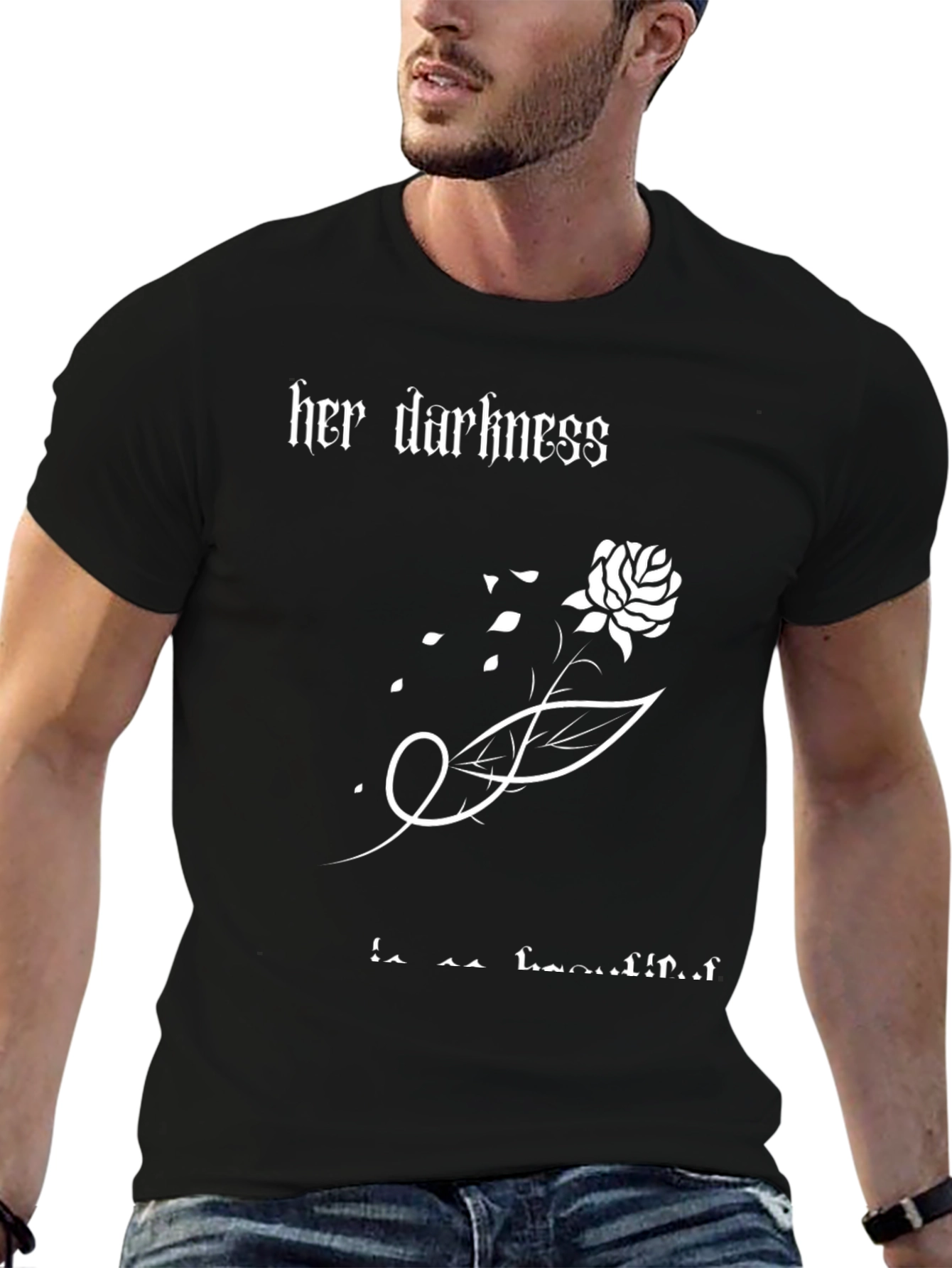 Her Darkness is Beautiful Rose Graphic T-Shirt